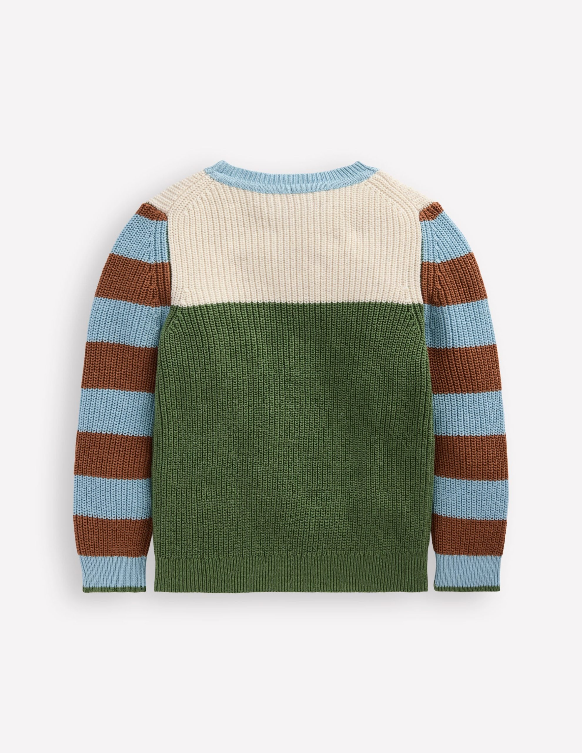 Everyday Cotton Sweater-Ecru Marl/Safari Green - Image 3