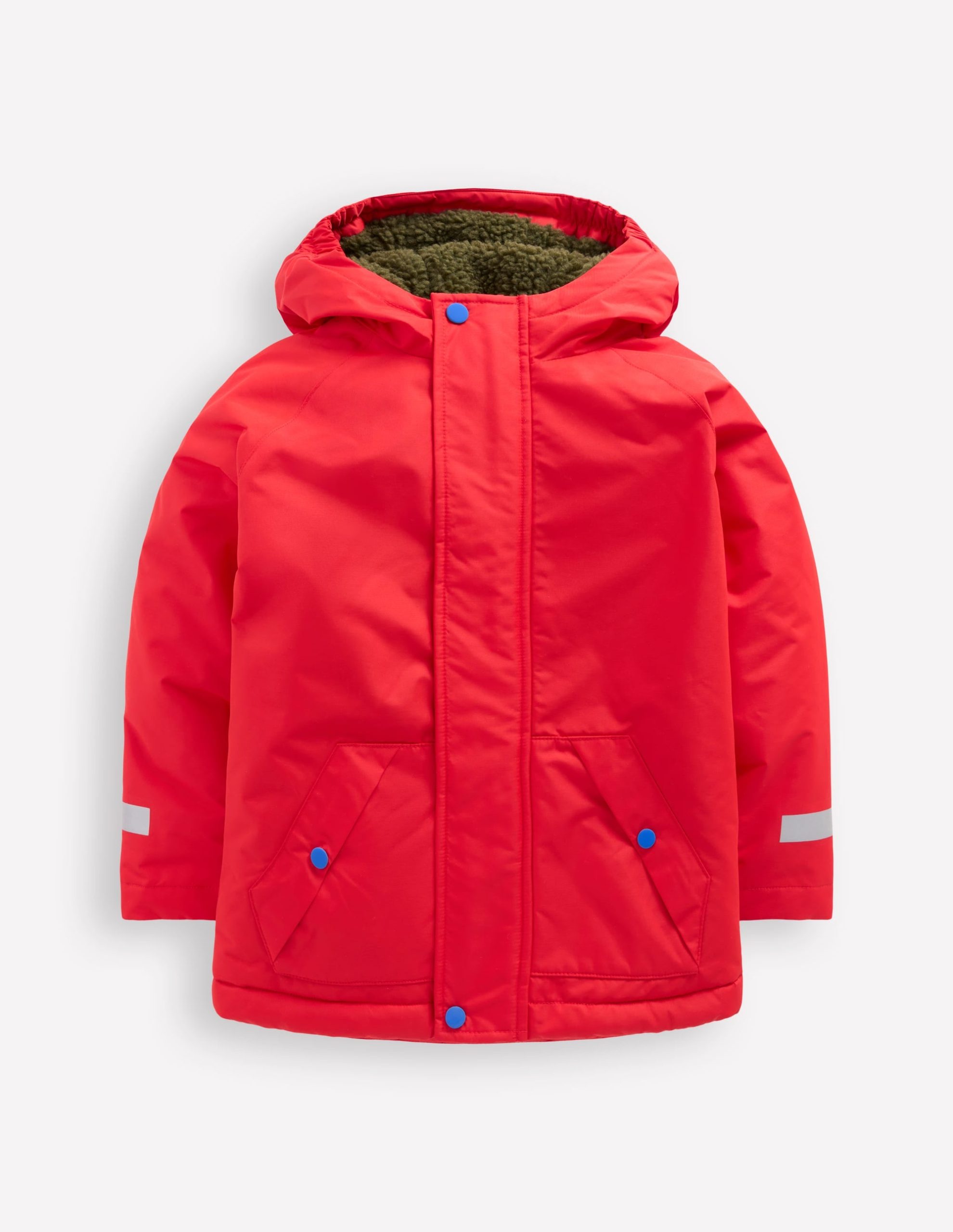 Borg Lined Anorak-Red