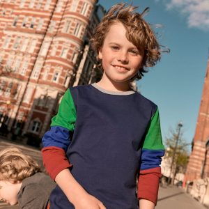 Long Sleeve Hotchpotch T-shirt-College Navy