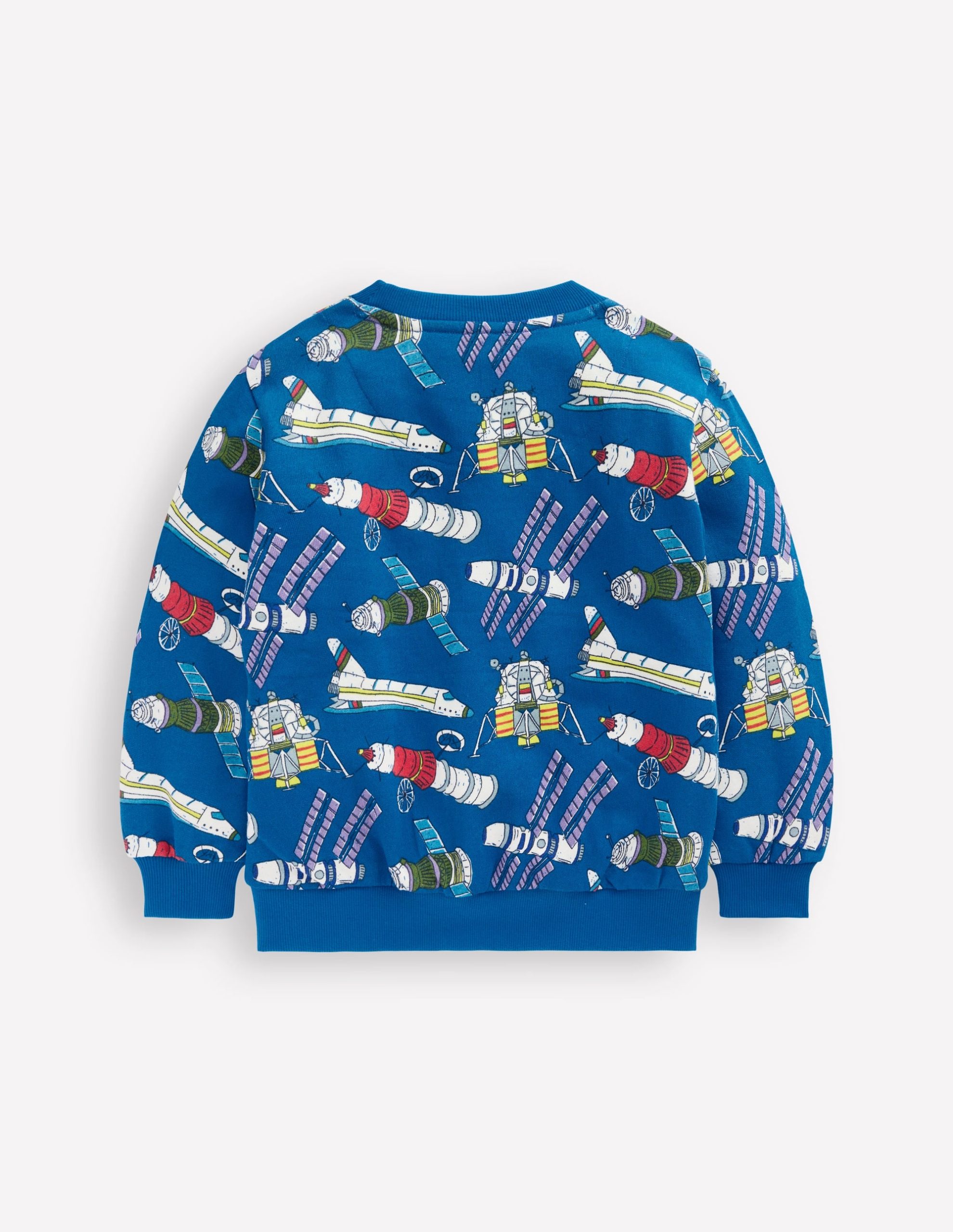 Everyday Printed Sweatshirt-Kingfisher Blue Satellites - Image 3