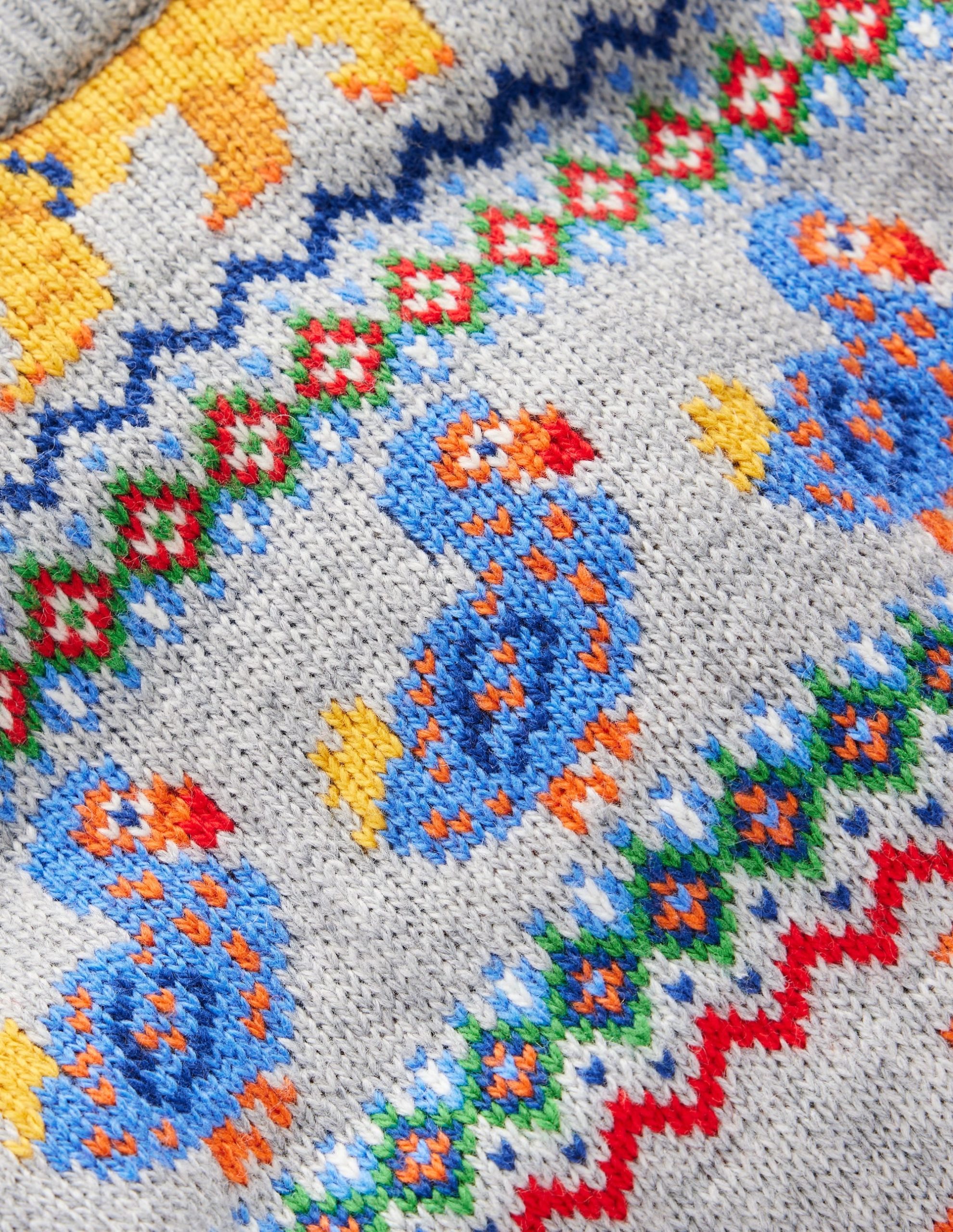 Fair Isle Jumper-Grey Marl Prehistoric Animals - Image 4