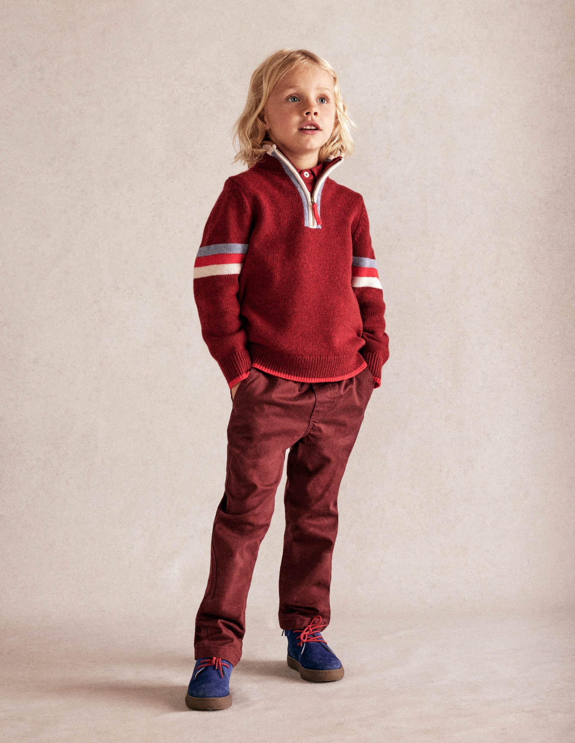 Heritage Half-zip Sweater-Rumba Red