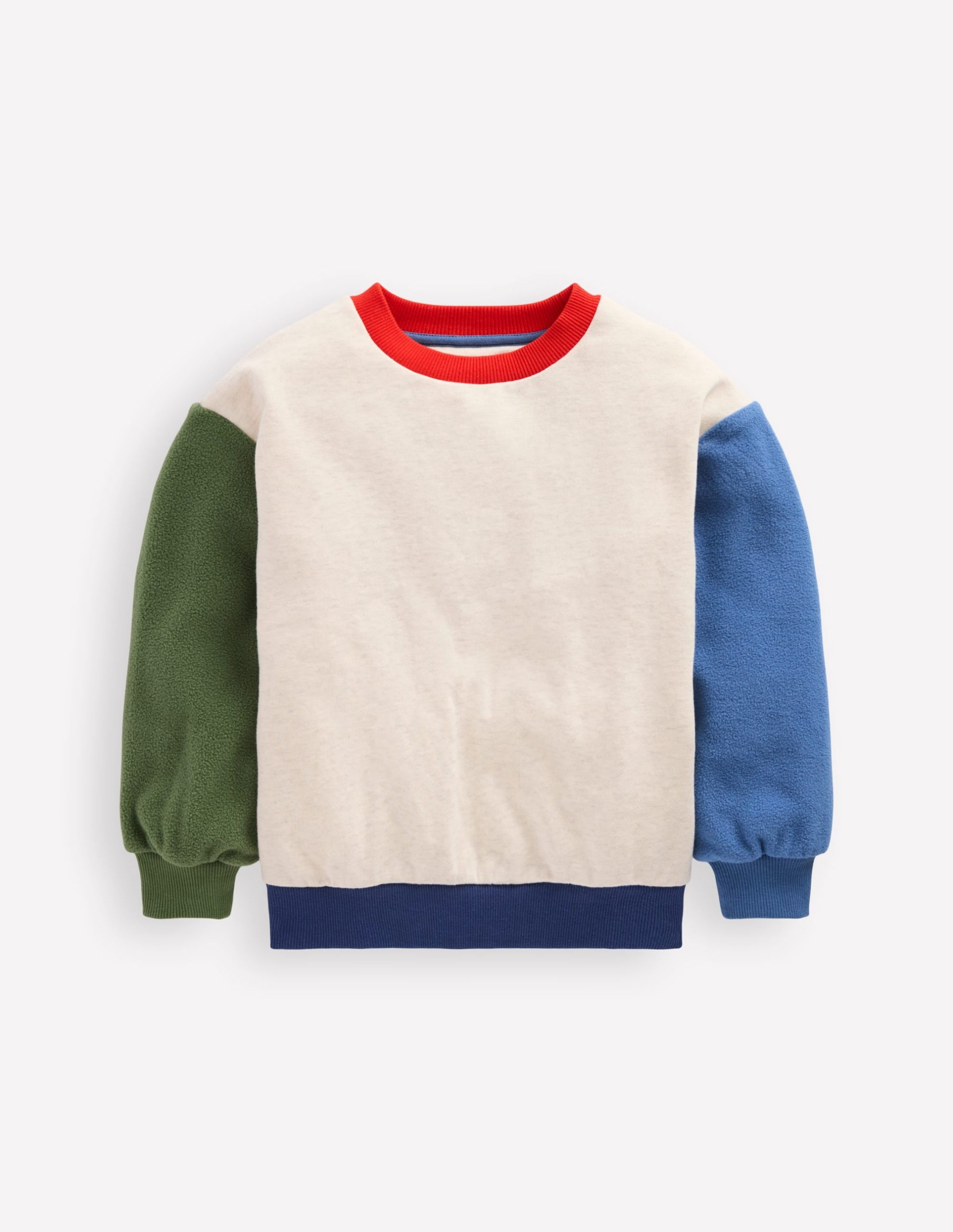 Colourblock Sweatshirt-Oatmeal Marl Colourblock - Image 2