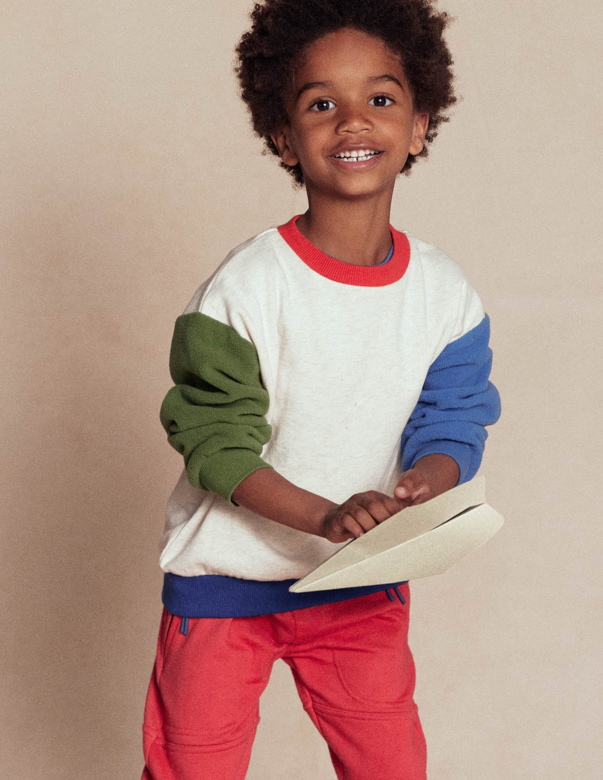 Colourblock Sweatshirt-Oatmeal Marl Colourblock