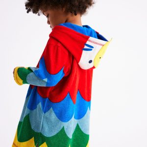 Appliqu?? Towelling Throw-on-Multi Rainbow Parrot