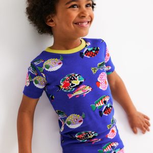Snug Short John Glow Pyjamas-Blue Heron Fish