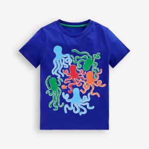 Glow-In-The-Dark T-shirt-Bright Blue Octopus