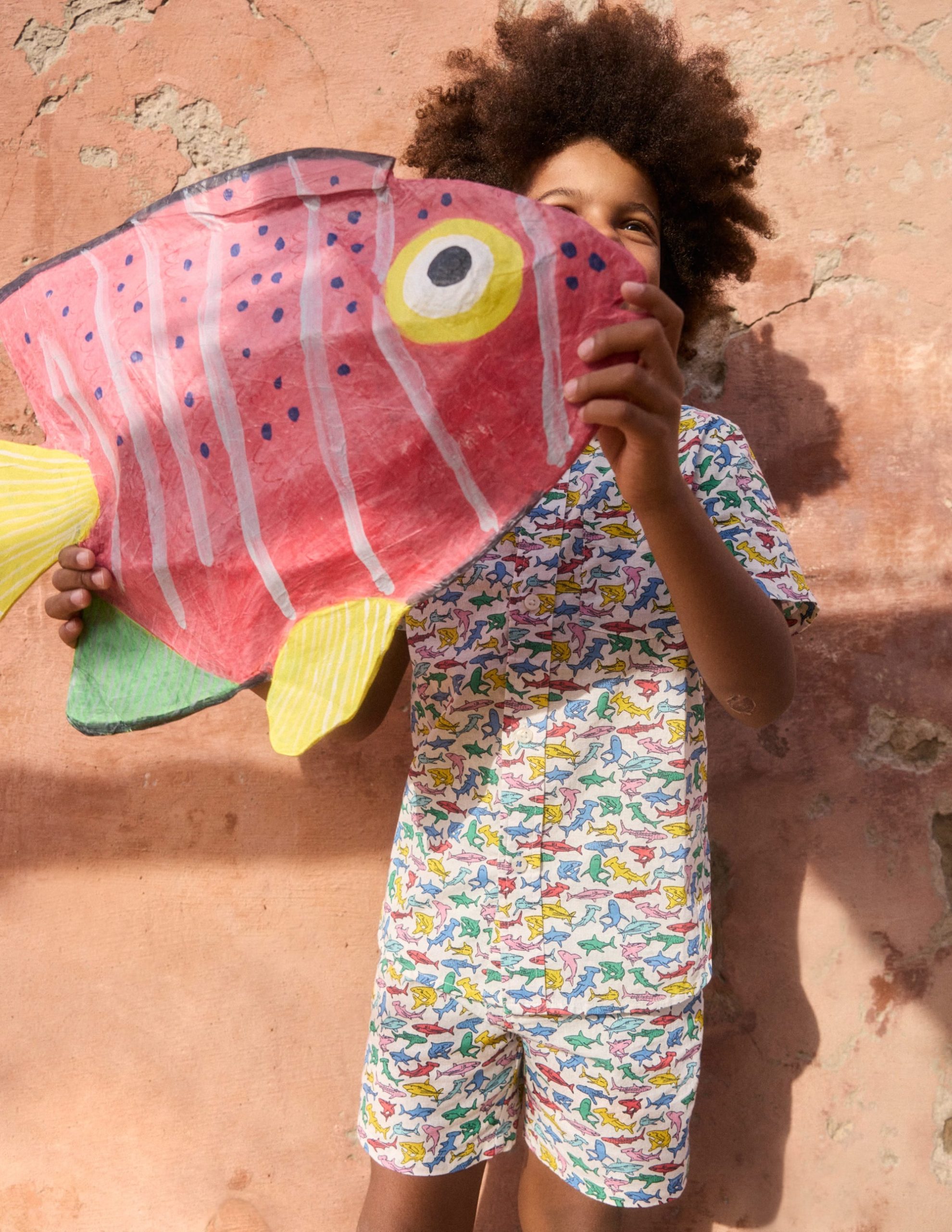 Cotton Linen Shorts-Multi Micro Sharks - Image 4