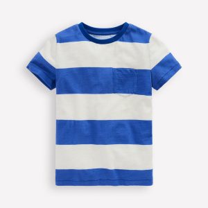 Everyday Short Sleeve T-Shirt-Bright Blue /Soft Ivory Stripe