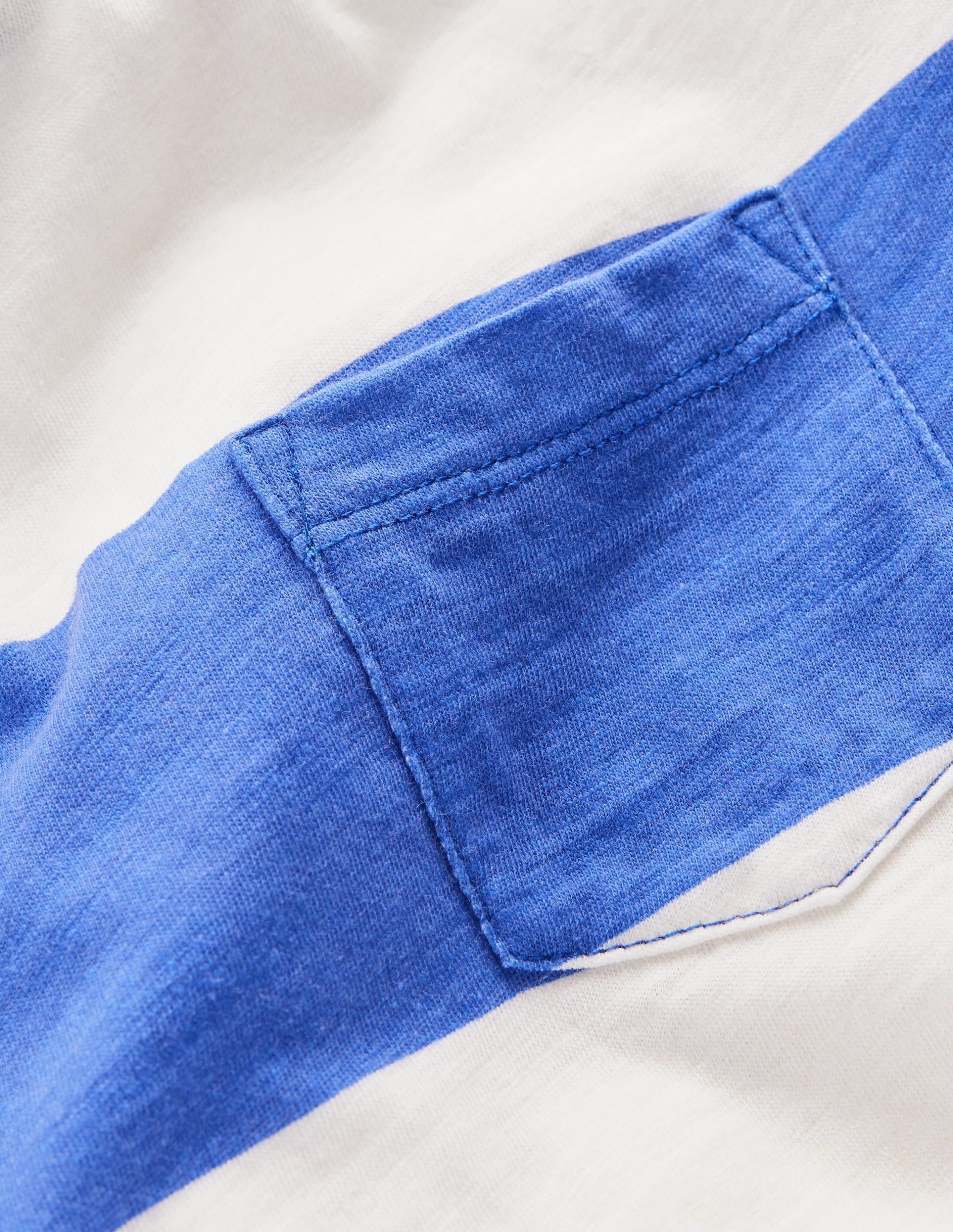 Everyday Short Sleeve T-Shirt-Bright Blue /Soft Ivory Stripe - Image 3