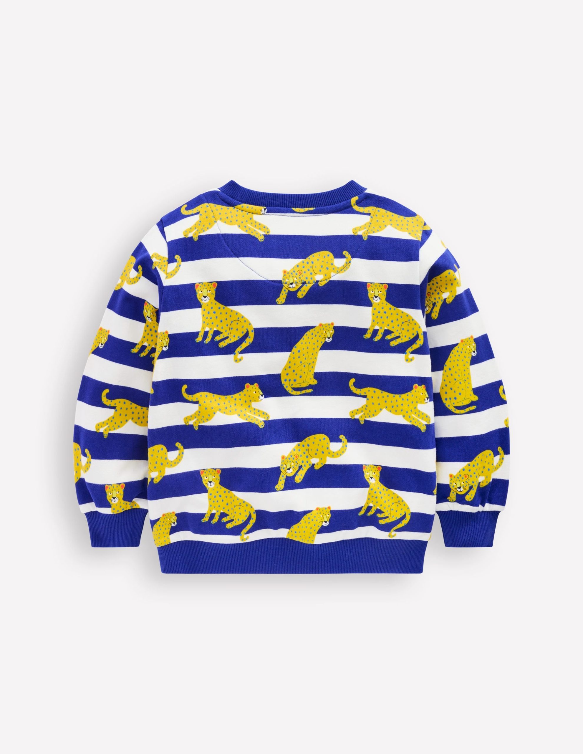 Printed Sweatshirt-Bright Blue Leopard Stripe - Image 4