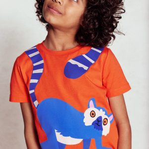 Fun Graphic T-shirt-Vermillion Orange Limur