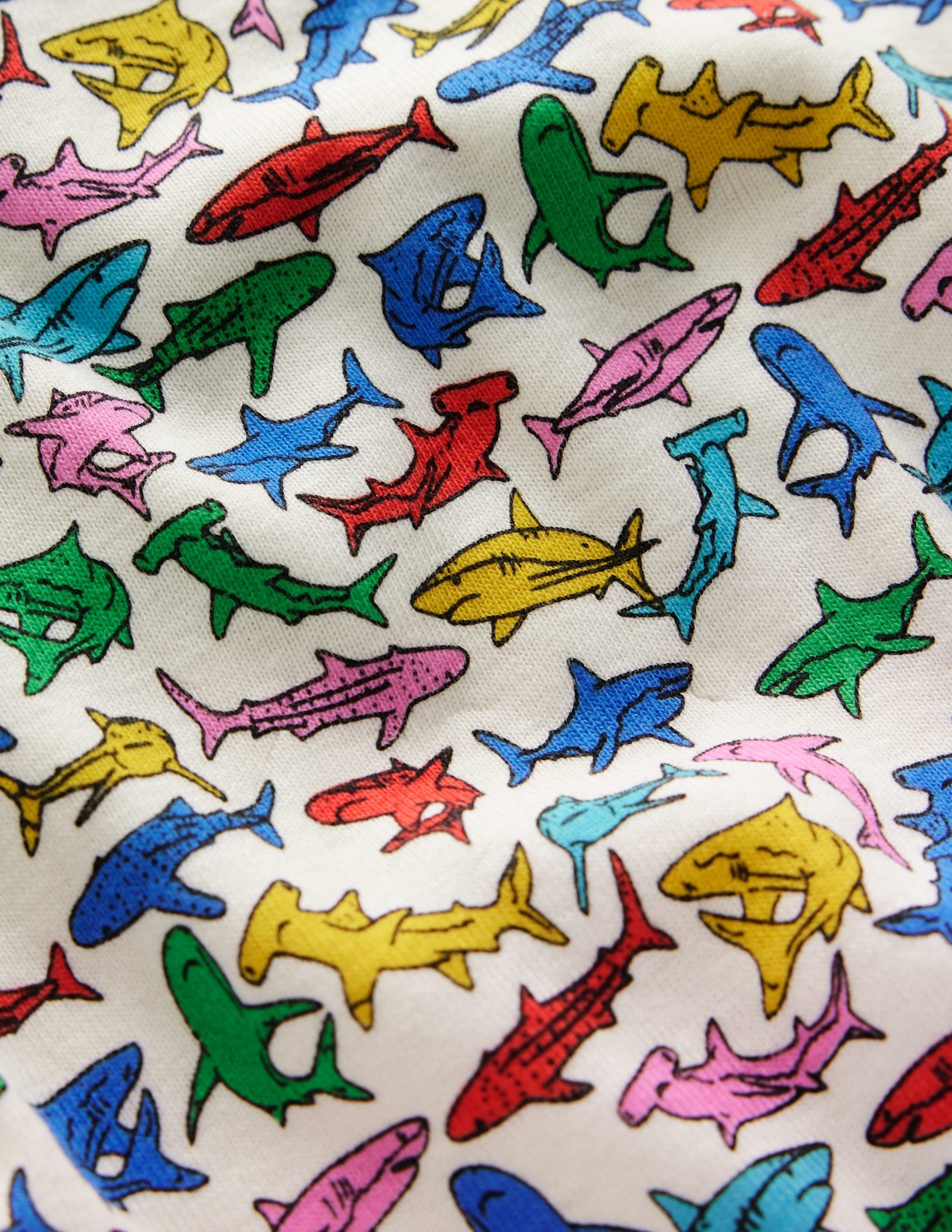 Snug Short John Pajamas-Multi Sharks - Image 3