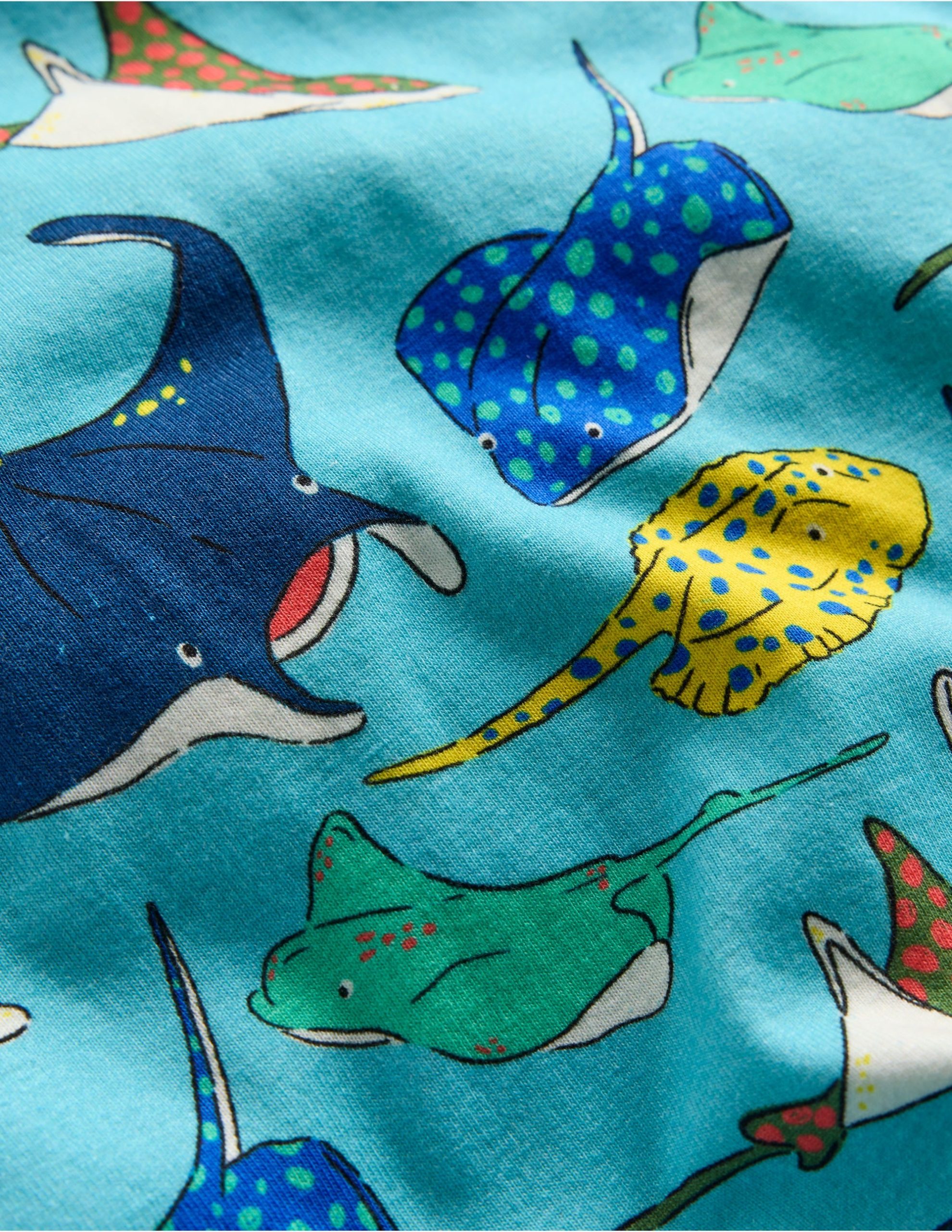 Snug Short John Pajamas-Caribbean Blue Rays - Image 3