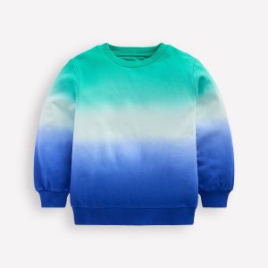 Tie Dye Sweatshirt-Bright Blue/ Aquamarine Blue
