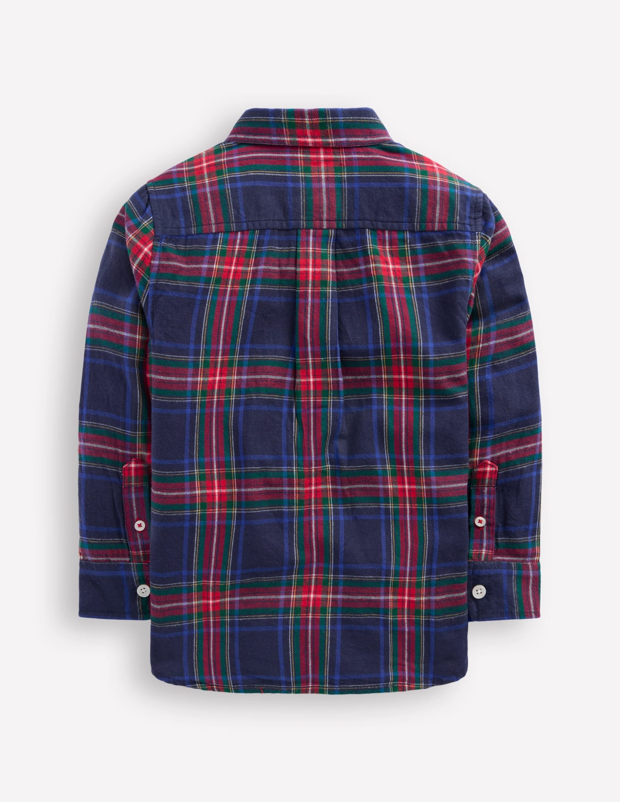 Cosy Cotton Check Shirt-Navy Check - Image 2
