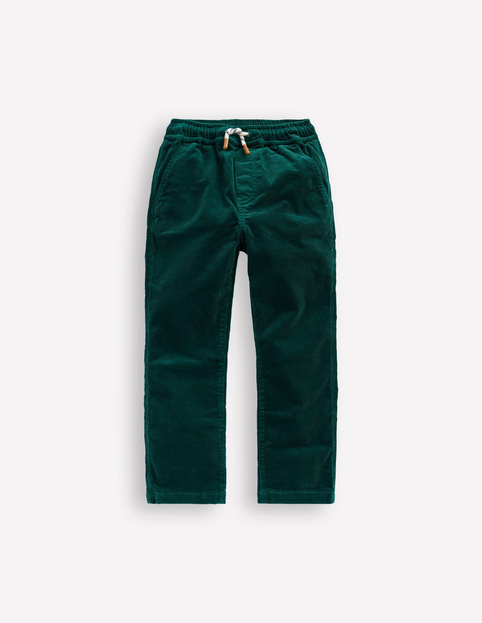 Slim Pull On Trousers-Emerald Night Cord