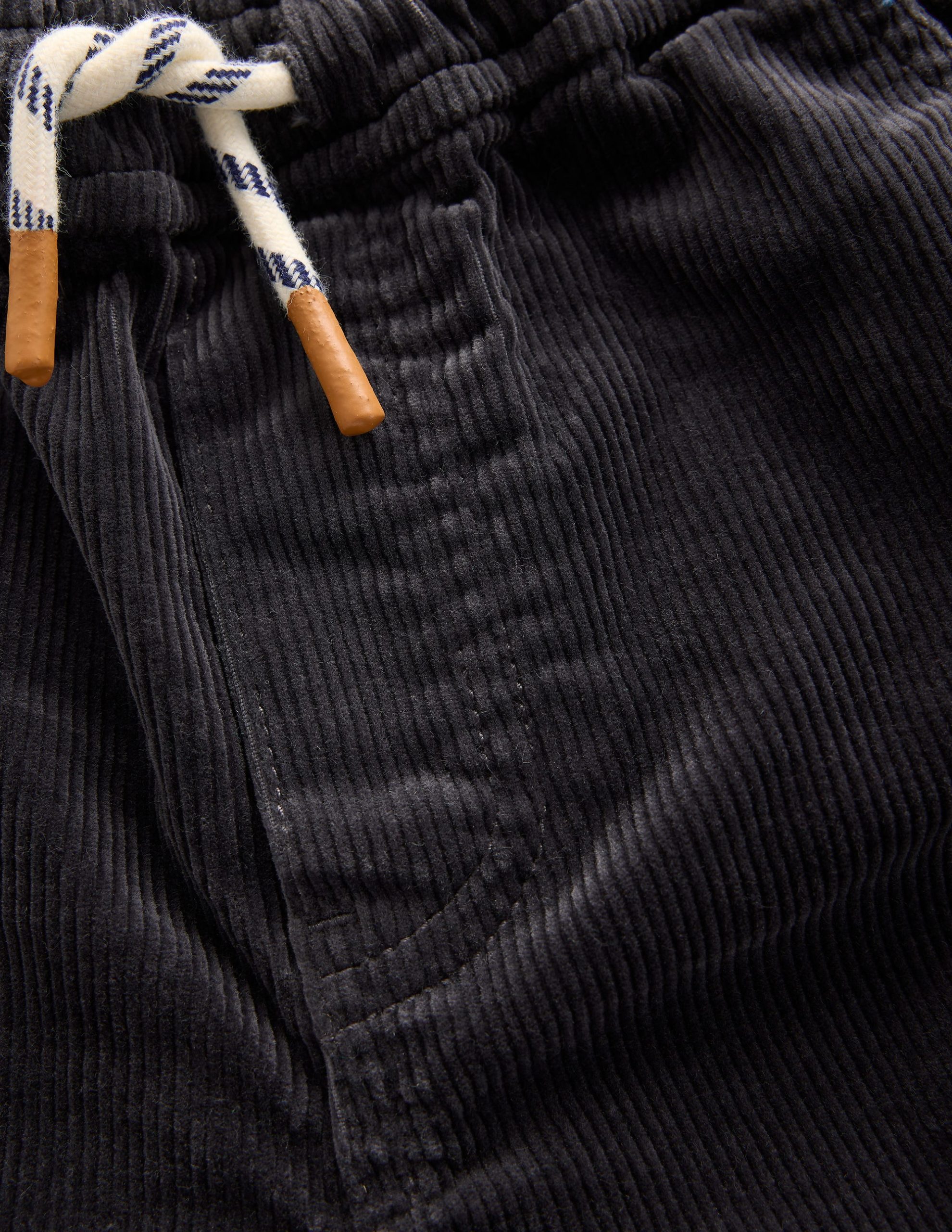Slim Pull On Trousers-Charcoal Cord - Image 3