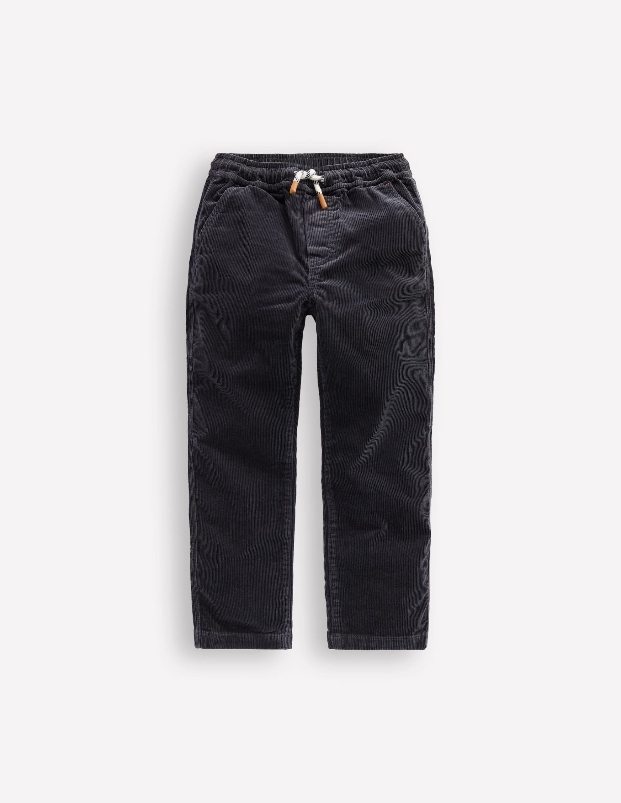 Slim Pull On Trousers-Charcoal Cord
