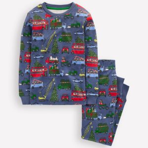 Snug Glow-In-The-Dark Pajamas-Festive Cars