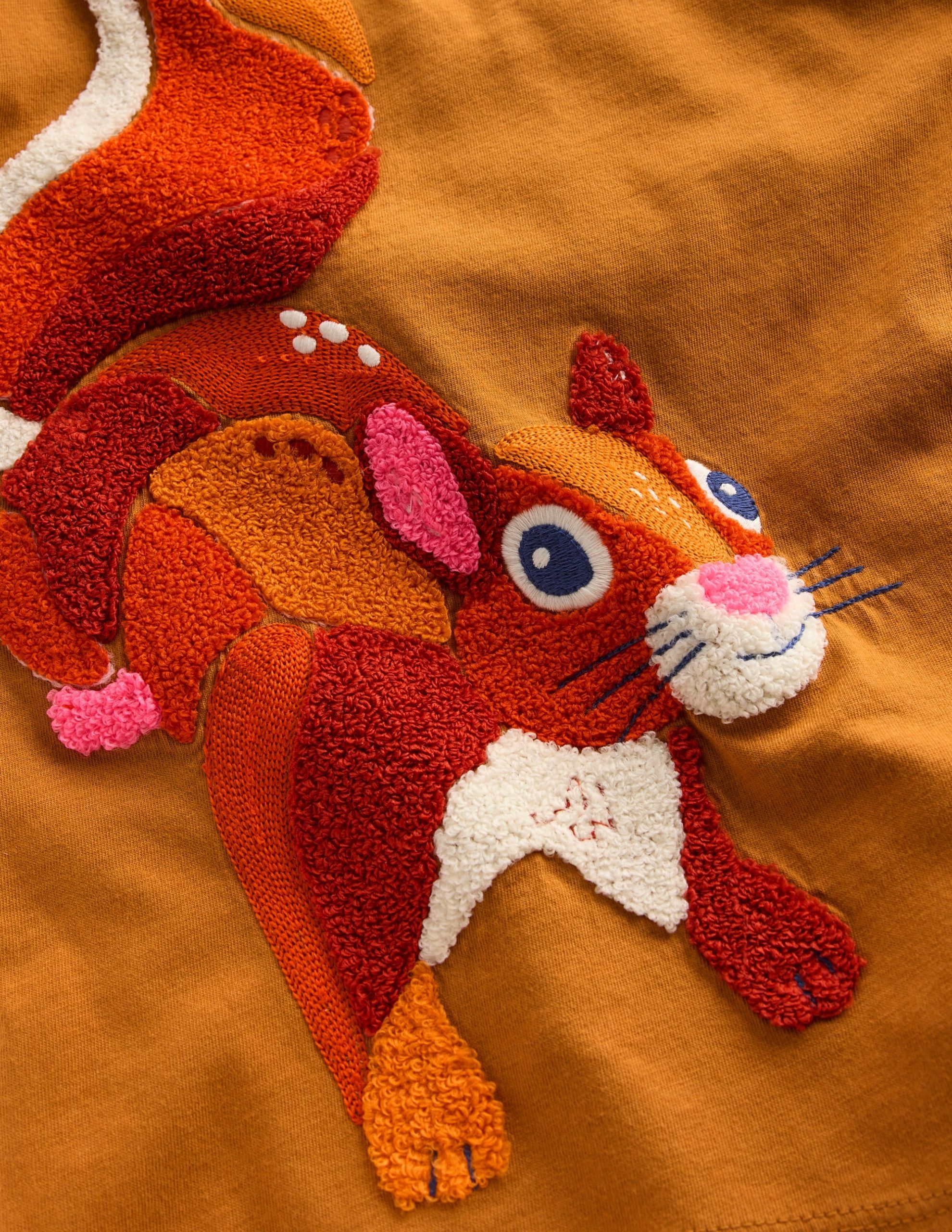 Long Sleeve Boucl?? T-shirt-Toffee Brown Squirrel - Image 4