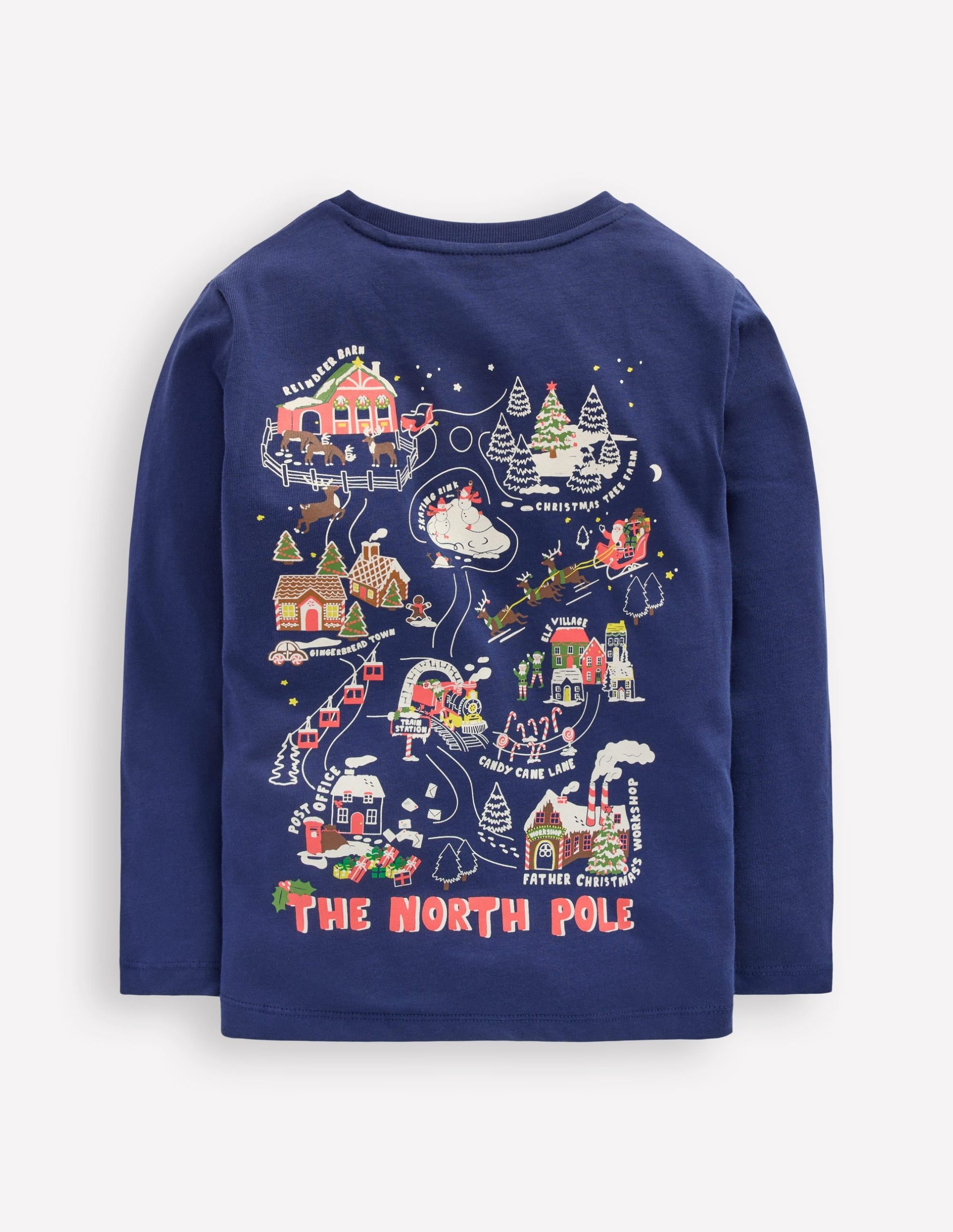 Front & Back Printed T-shirt-Twilight Blue North Pole - Image 3