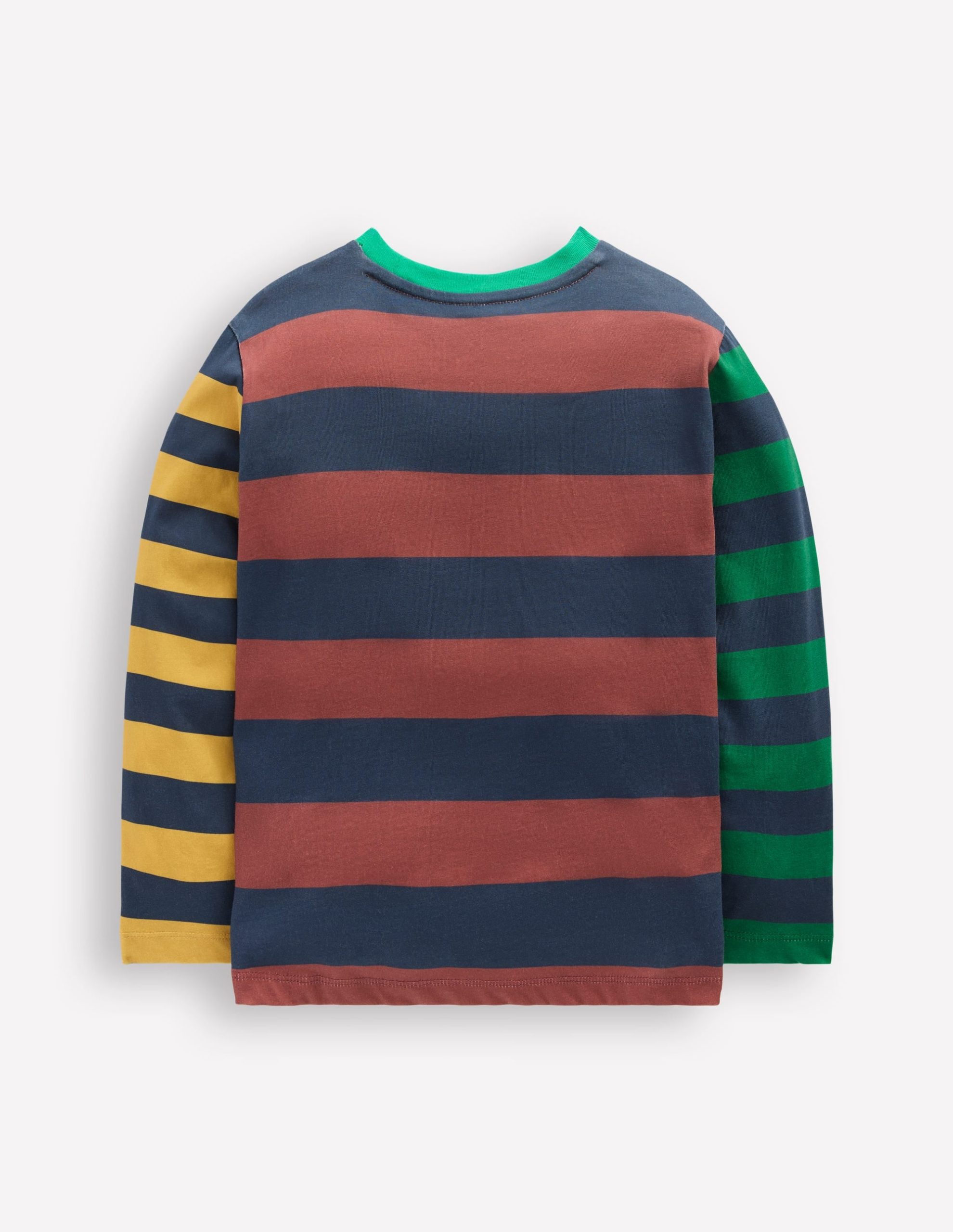 Long Sleeve Hotchpotch T-shirt-Navy Multi - Image 3