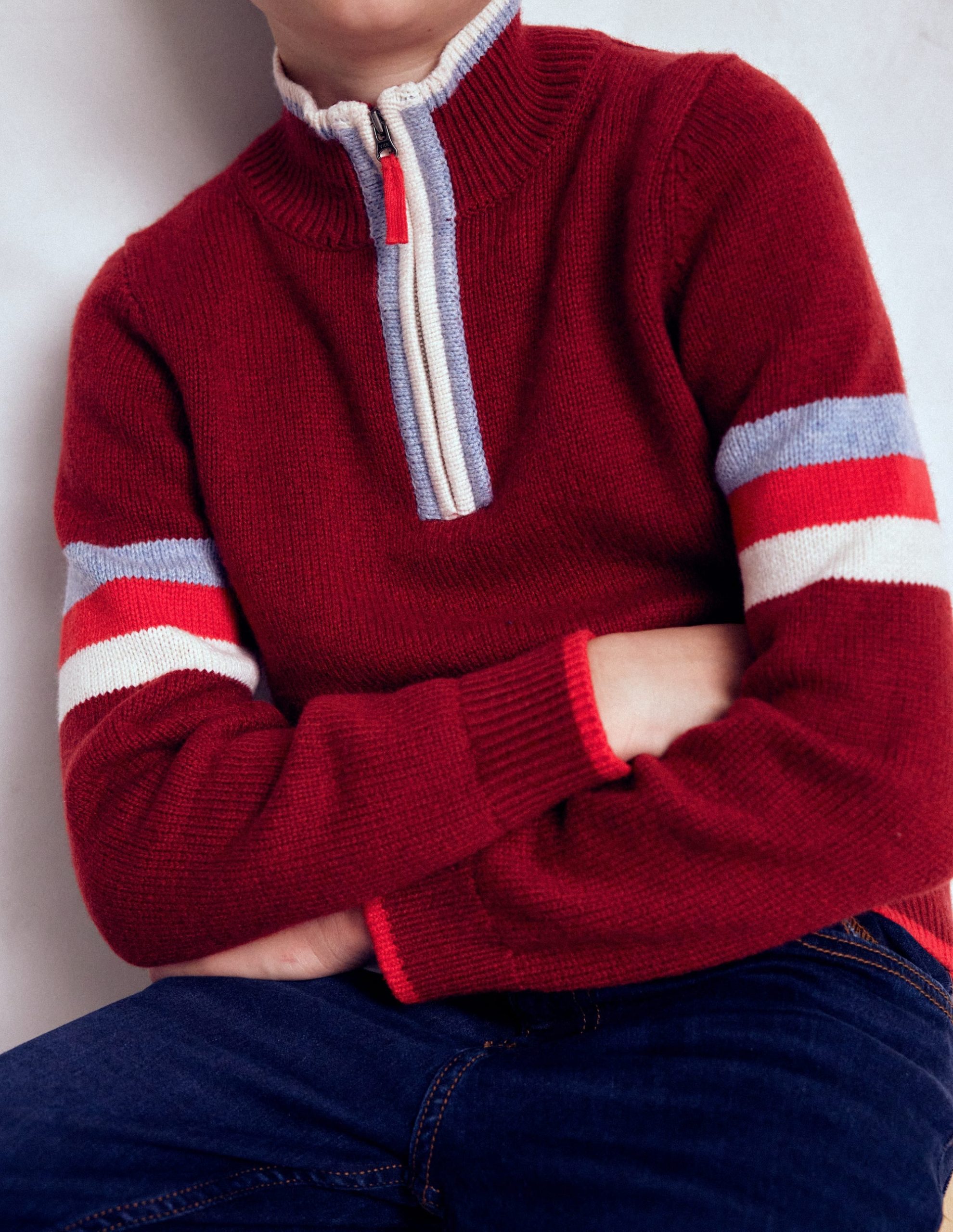 Heritage Half-zip Sweater-Rumba Red - Image 2
