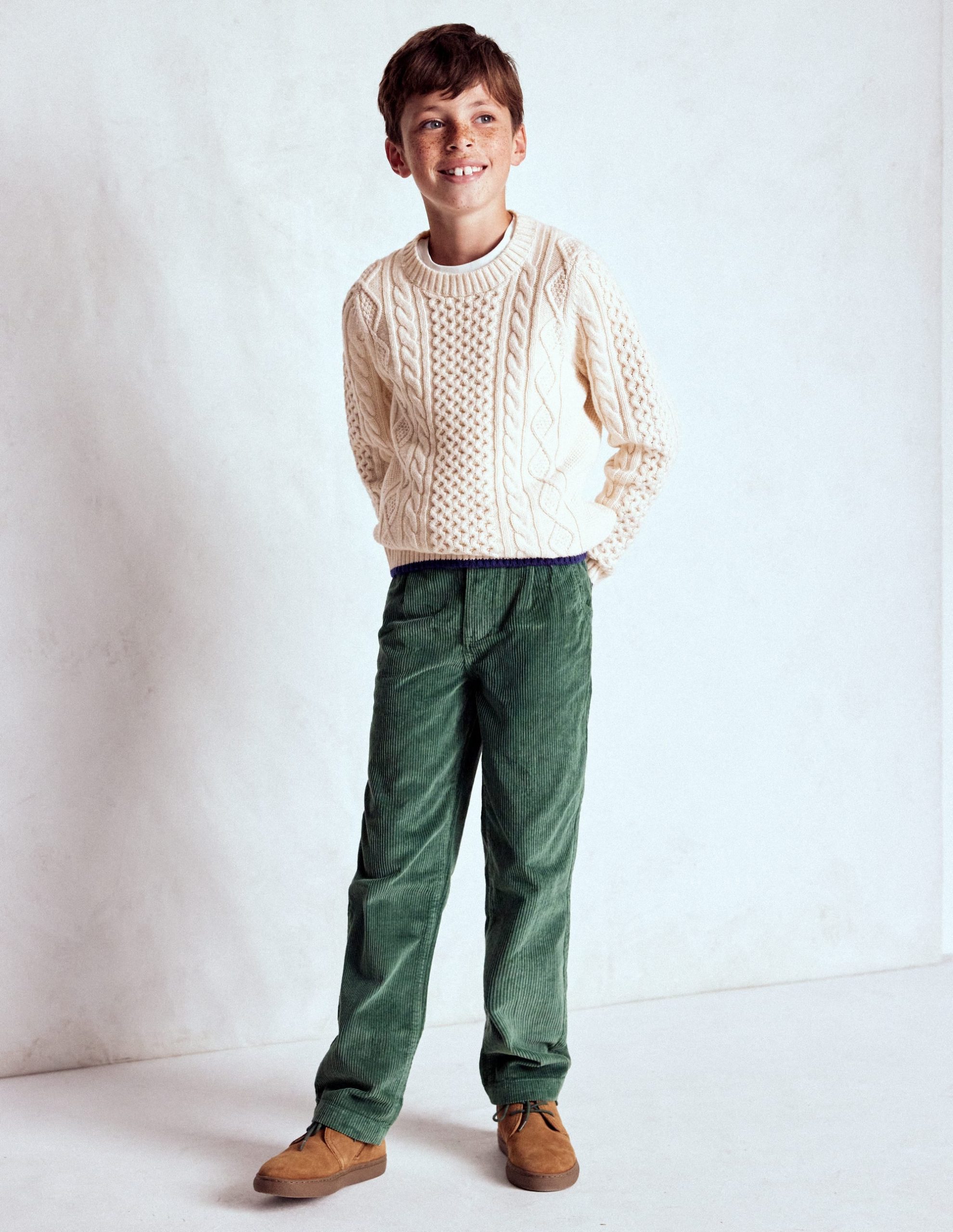 Heritage Cable Jumper-Ecru Marl - Image 2