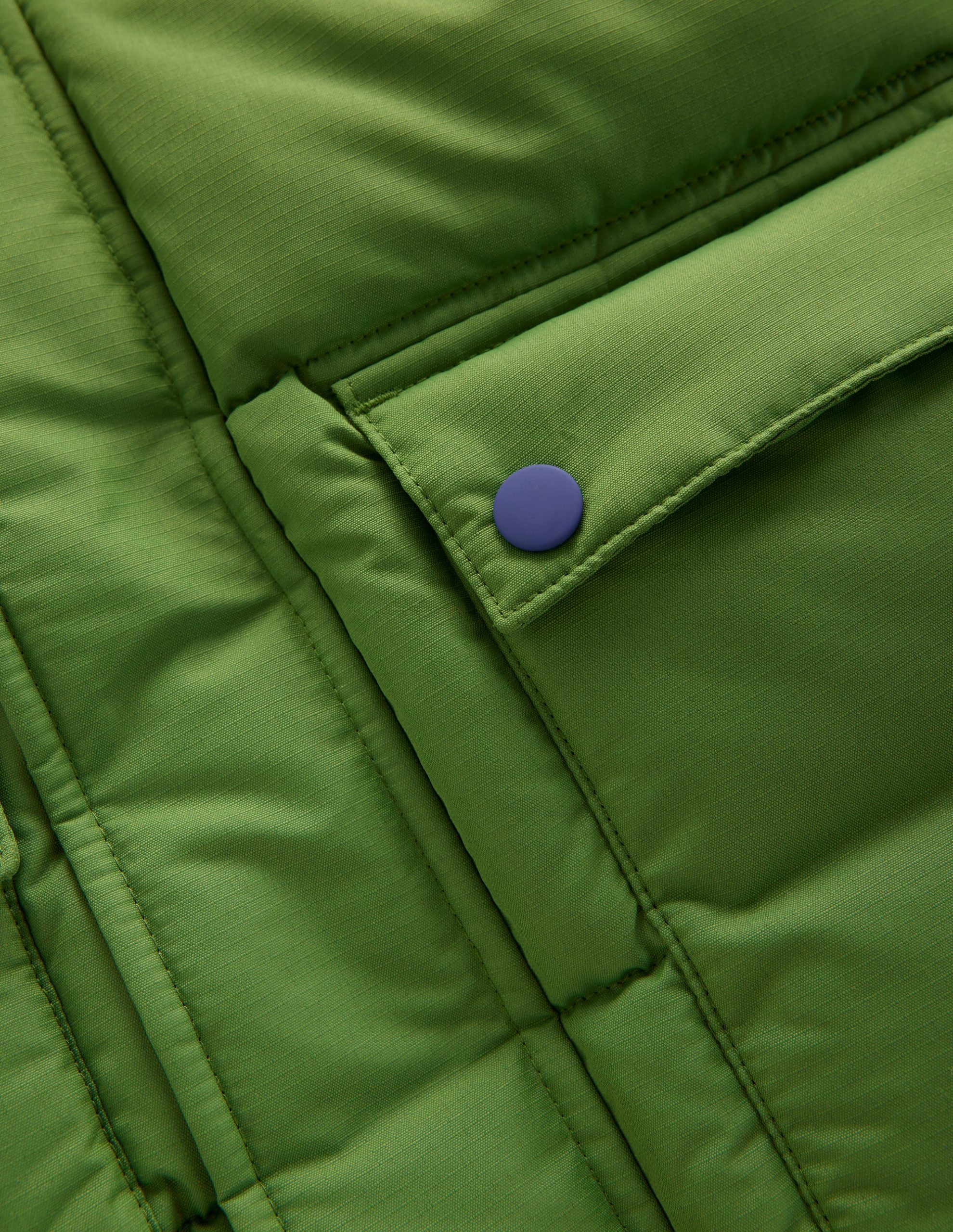 Fleece Lined Padded Coat-Green - Image 3