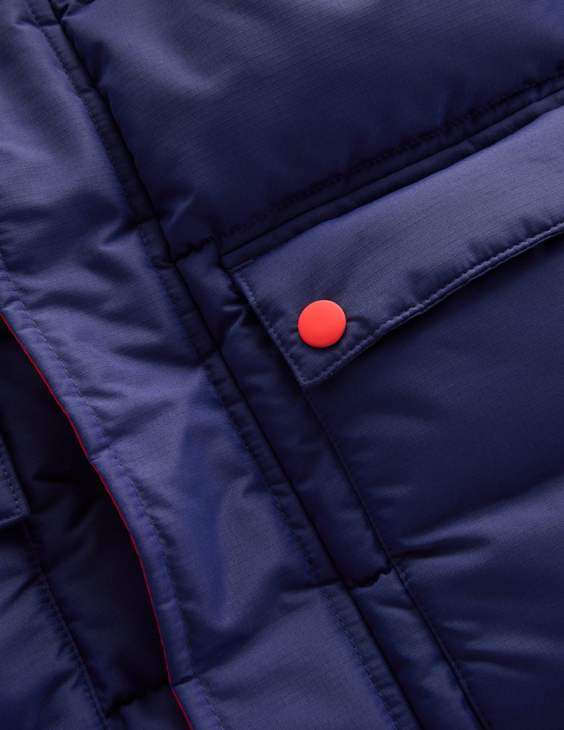 Fleece Lined Padded Coat-Navy - Image 3