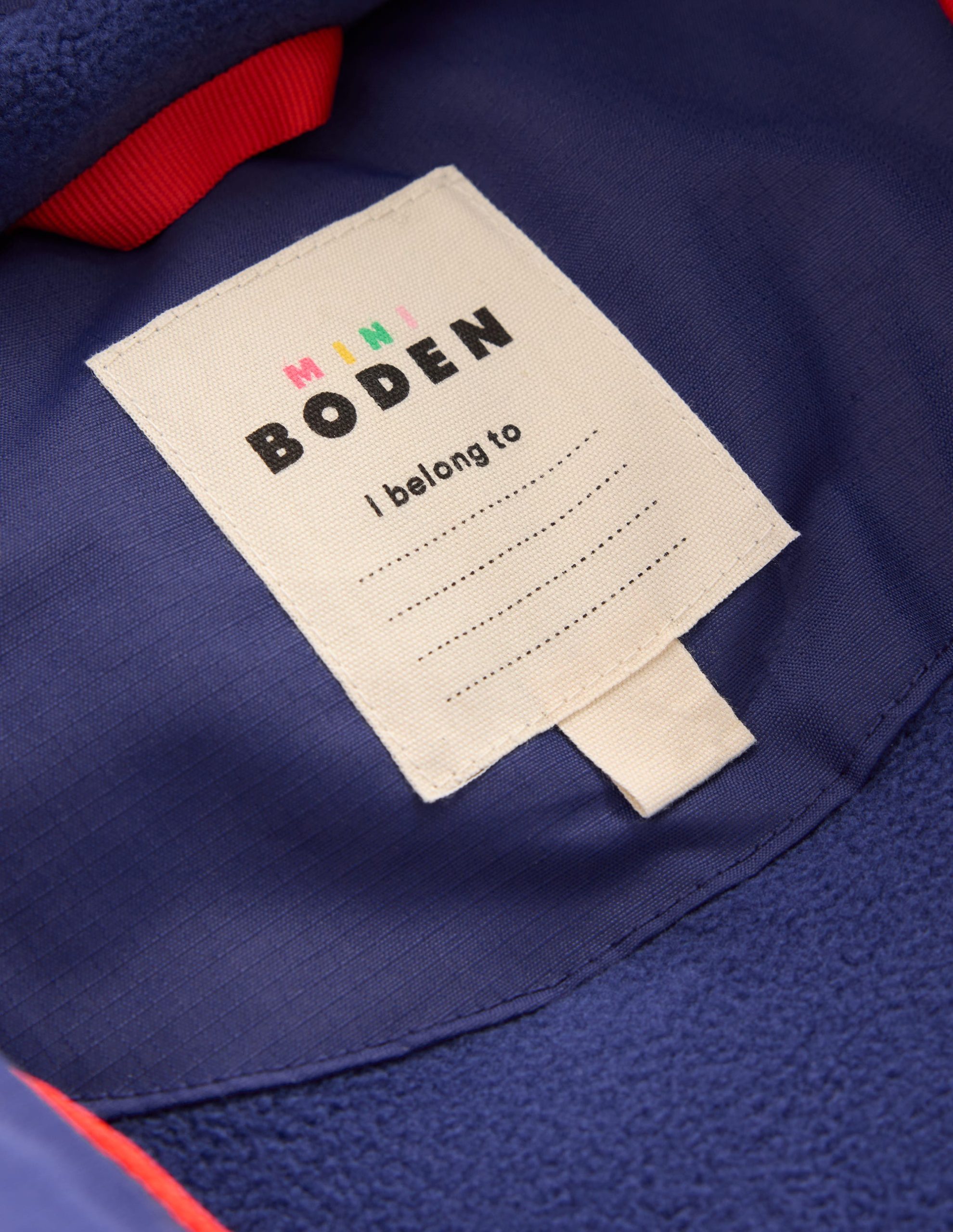 Fleece Lined Padded Coat-Navy - Image 4