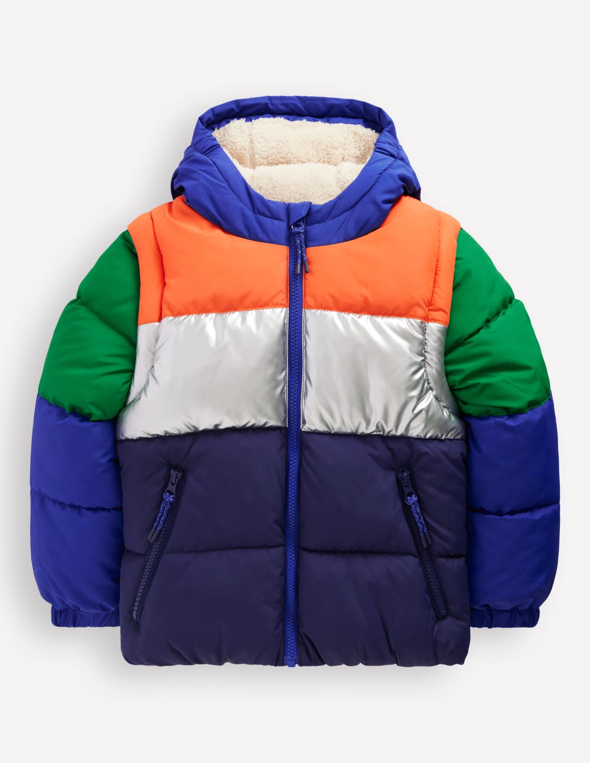 2-in-1 Padded Coat-Colour Block - Image 2