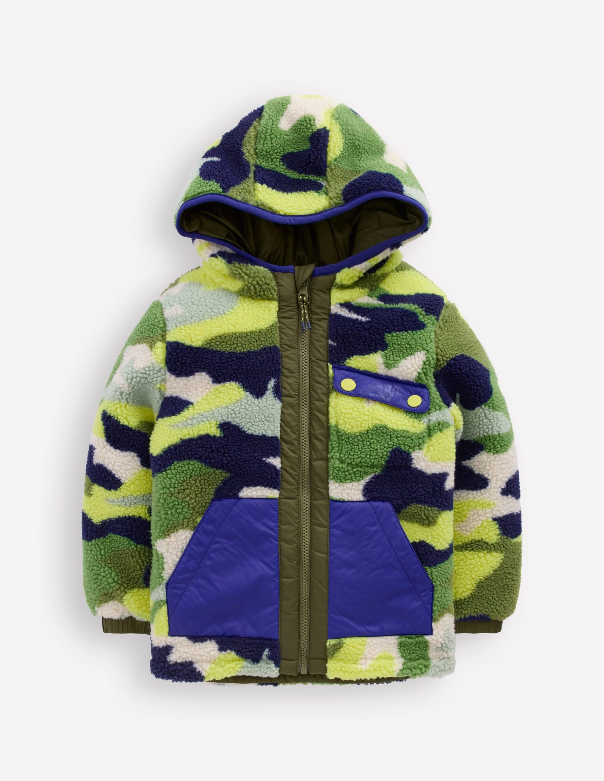 Reversible Cosy Borg Jacket-Green Camo - Image 3