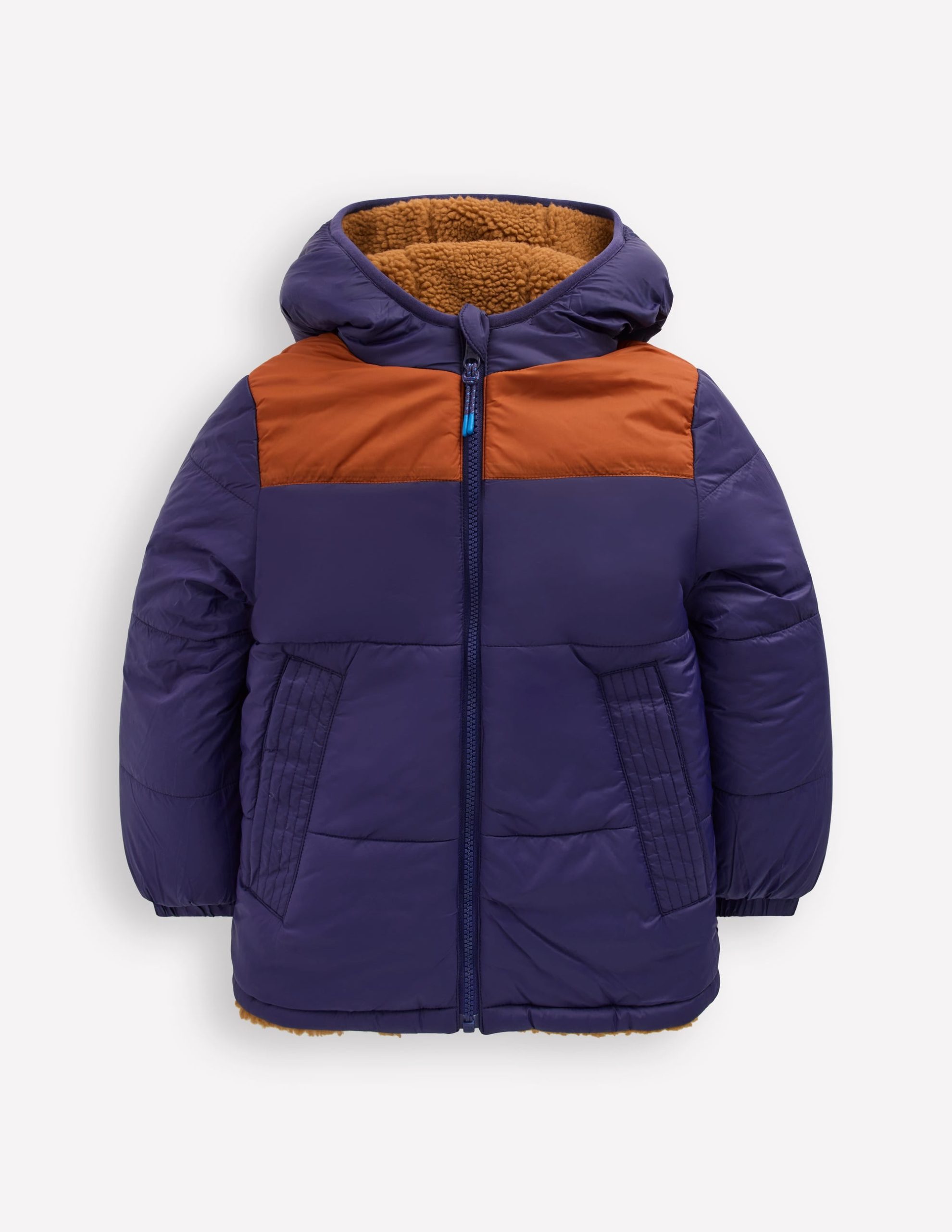 Reversible Cosy Borg Jacket-Brown Borg - Image 2