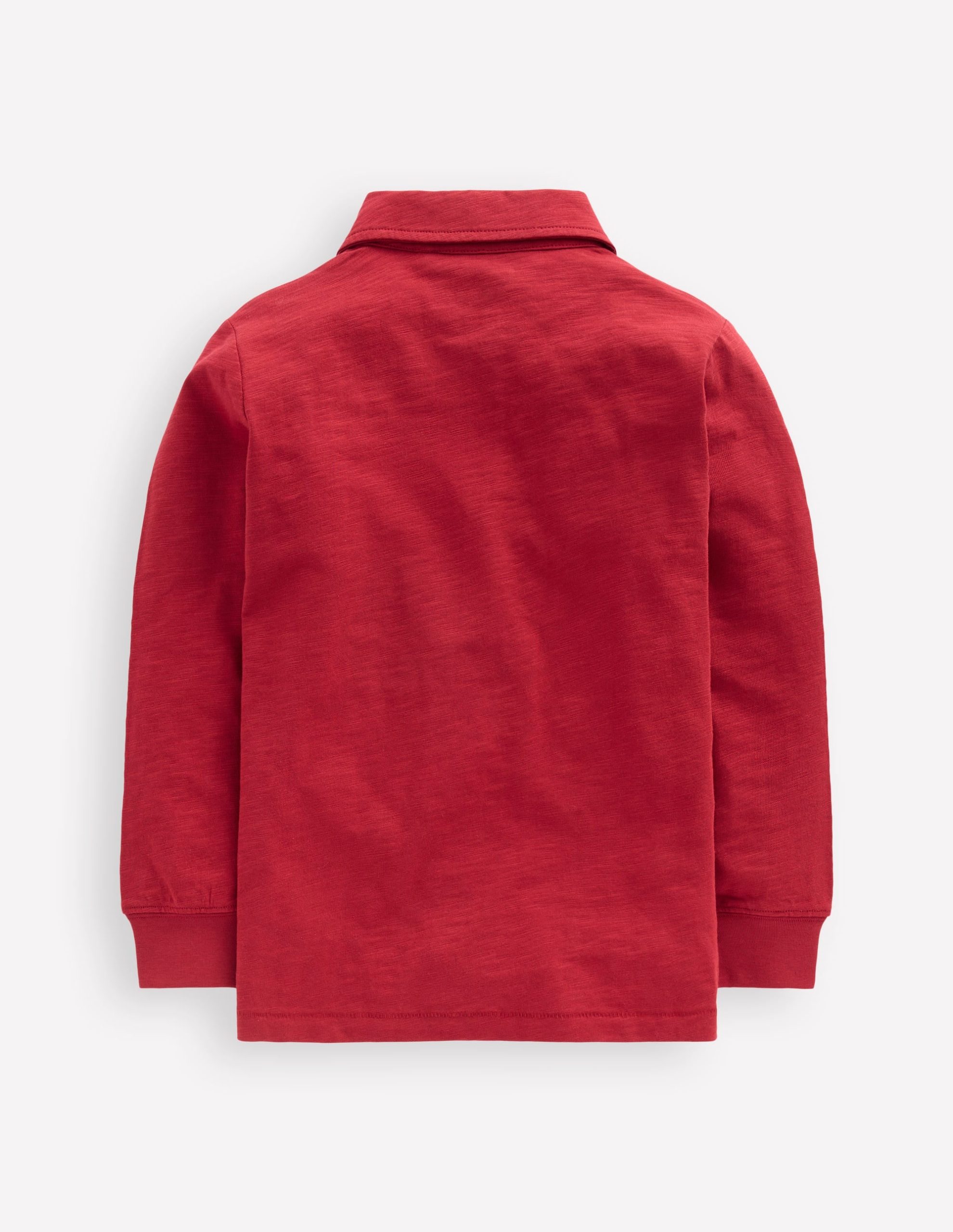 Long Sleeve Slub Polo-Red Liquorice - Image 4
