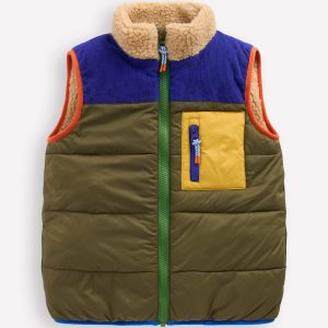 Borg Lined Vest-Woodland Green