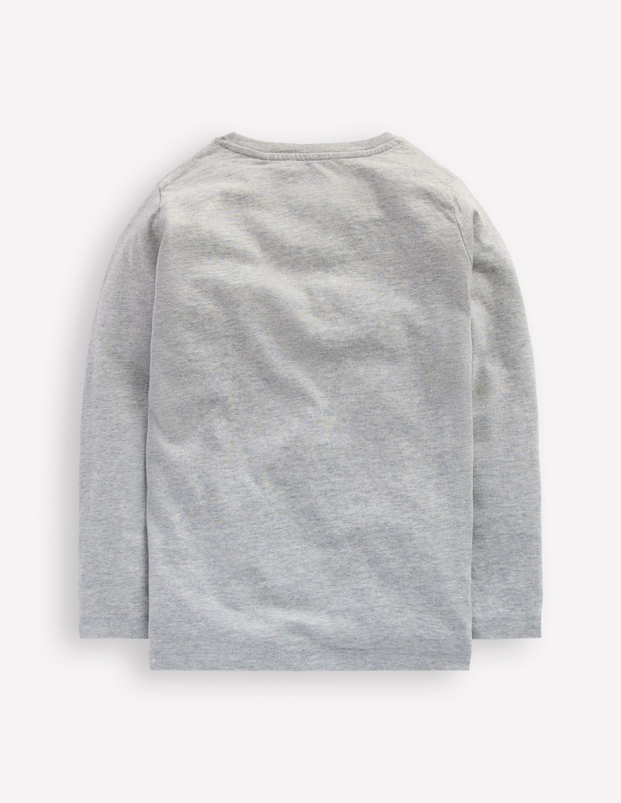 Long Sleeve Novelty 3D T-Shirt-Grey Marl Owl - Image 2