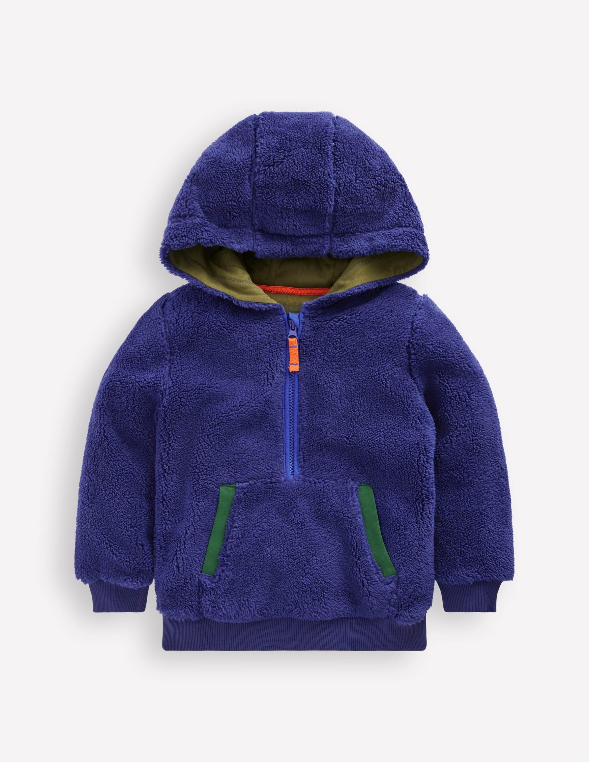 Fleece Half Zip Hoodie-Starboard Blue