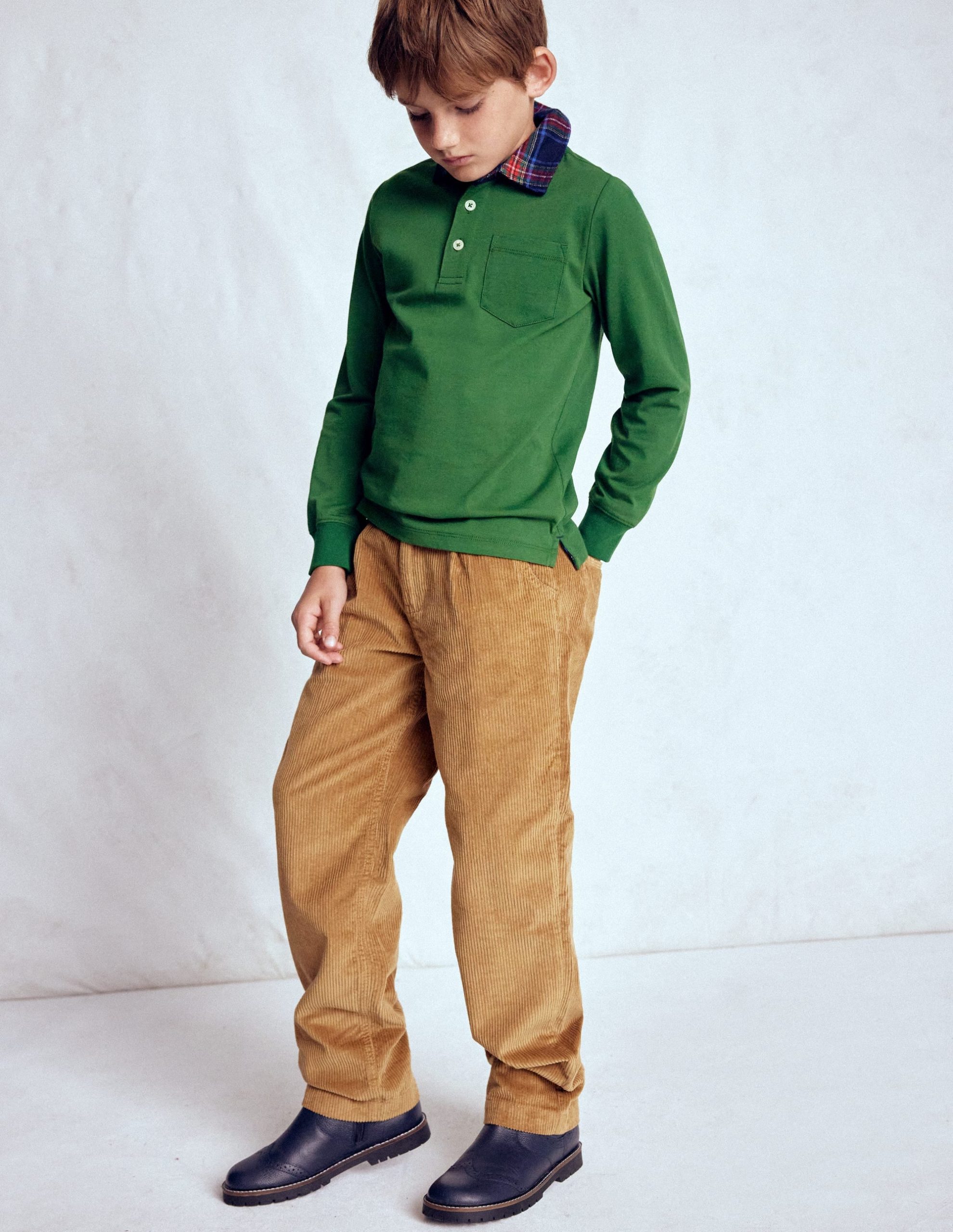 Long Sleeve Smart Polo Shirt-Eden