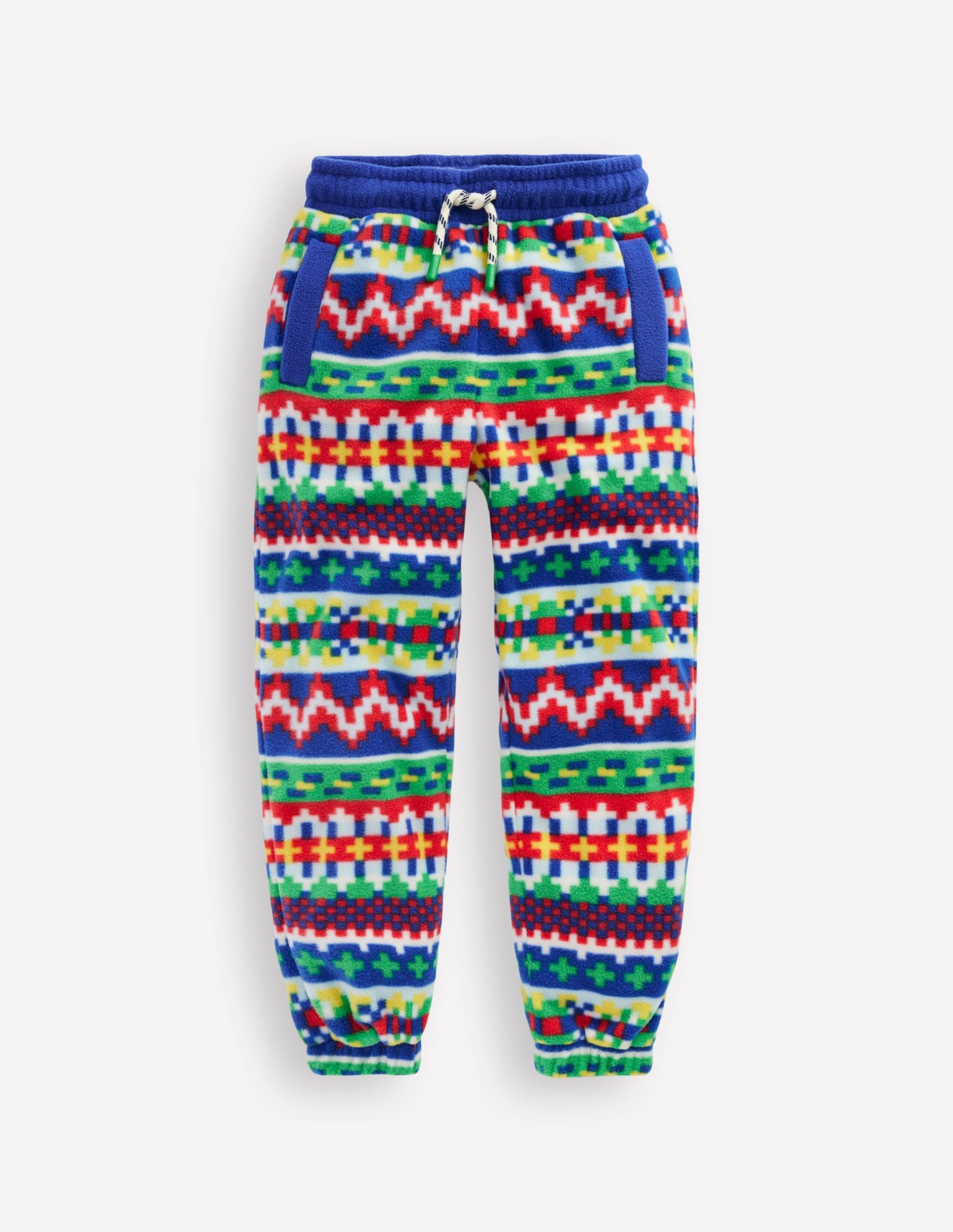 Cosy Fleece Sweatpants-Multi Jacquard