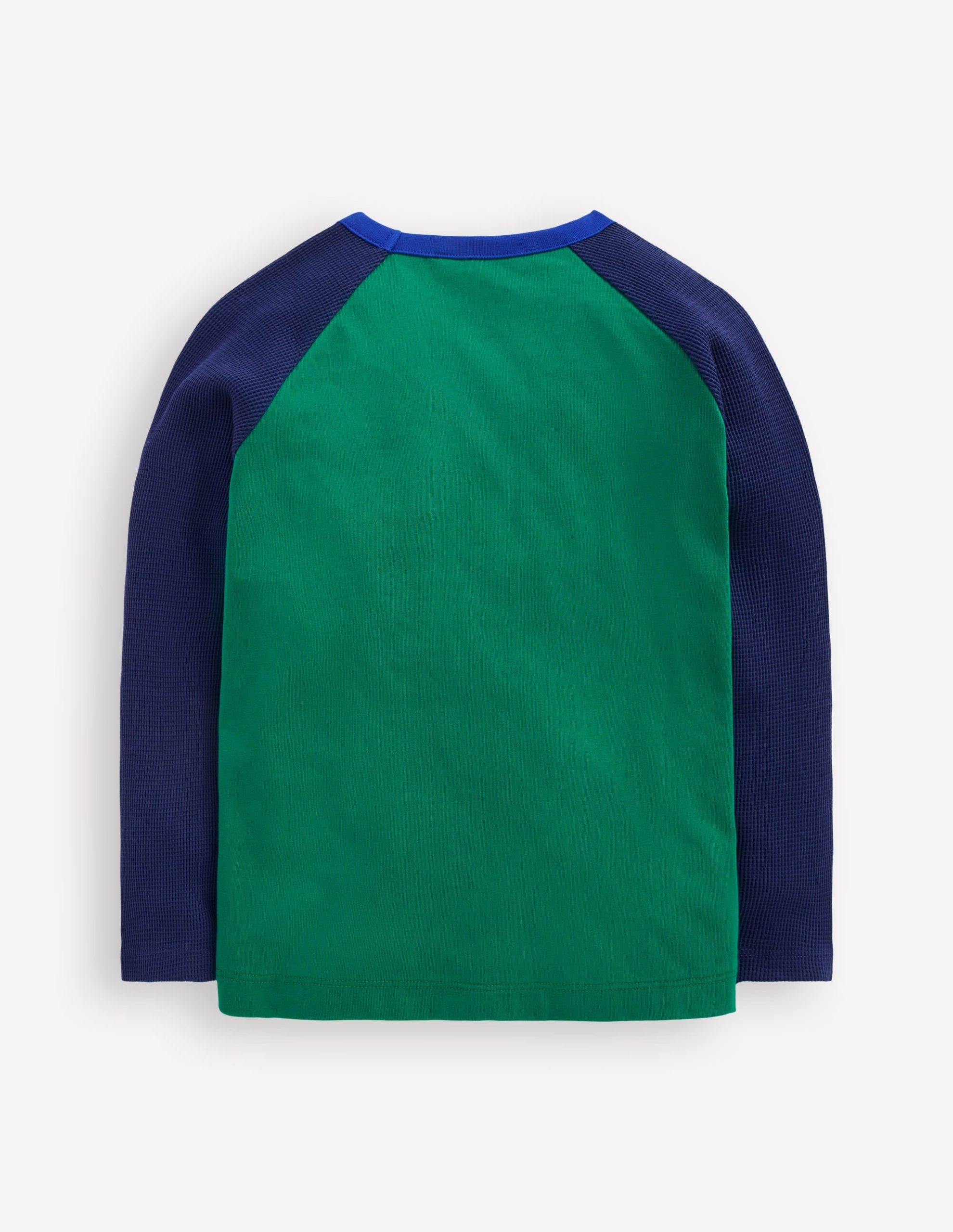Waffle Mix Raglan-Alpine Green colourblock - Image 3