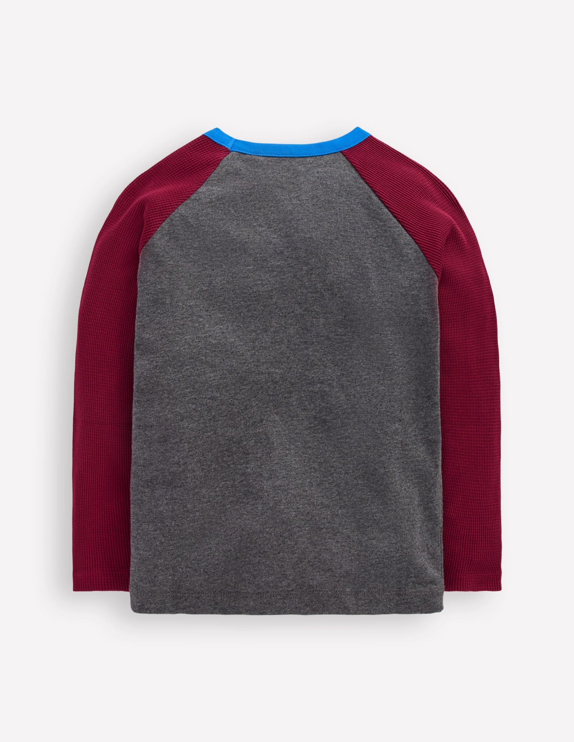 Waffle Mix Raglan-Charcoal Marl/ Rumba Red - Image 5