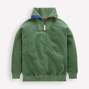Half-Zip Sweatshirt-Green Marl