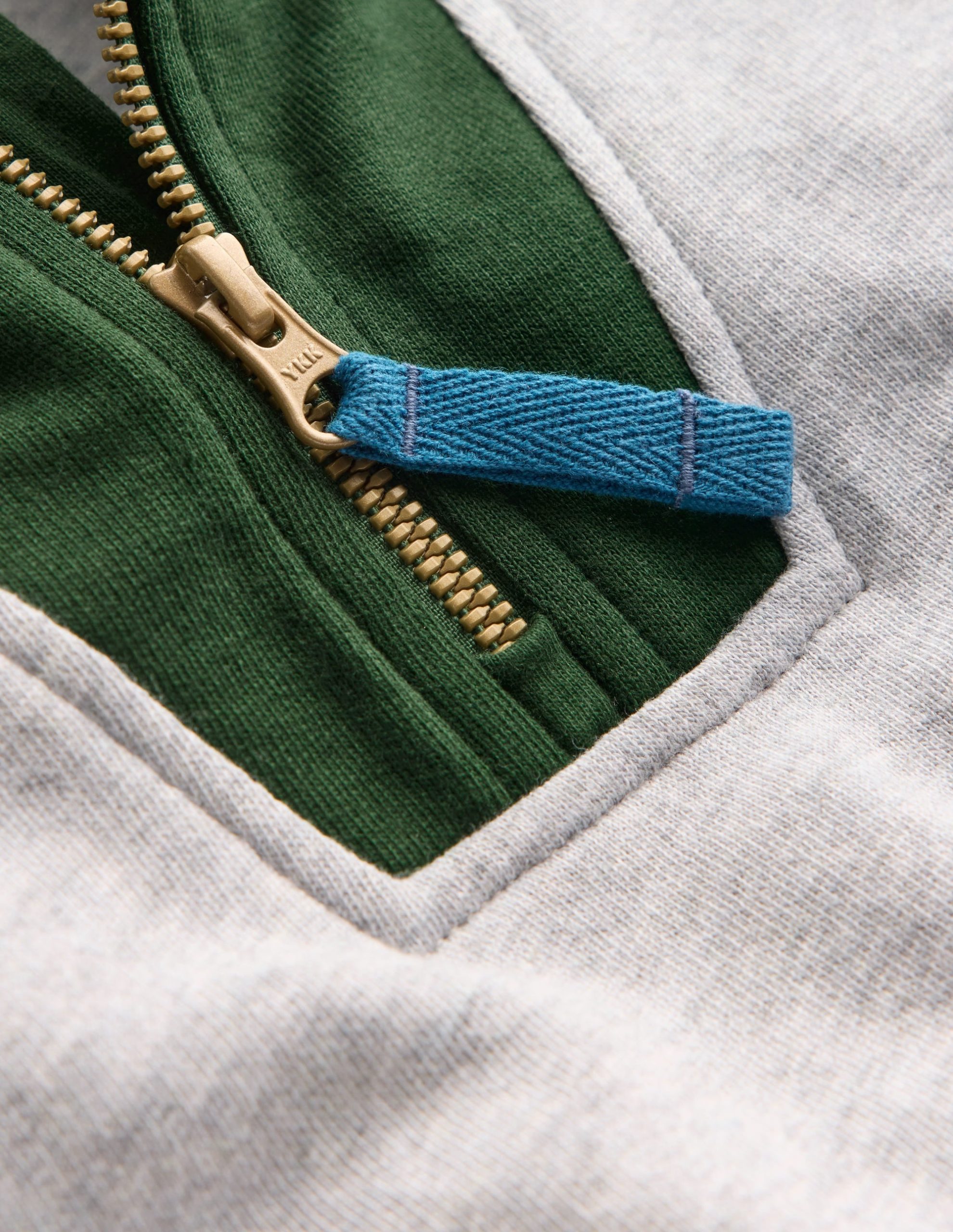 Half-Zip Sweatshirt-Grey Marl Colourblock - Image 8