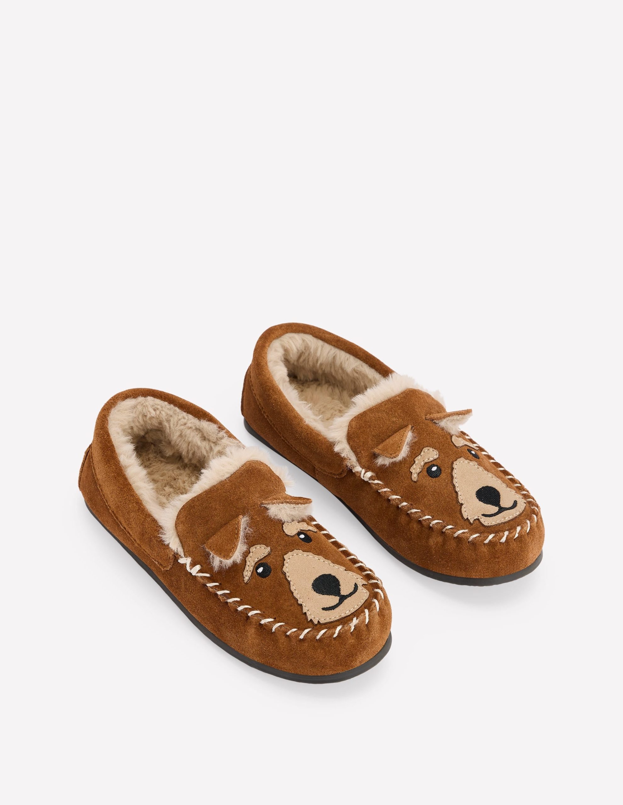 Cosy Suede Slippers-Tan Dog - Image 2