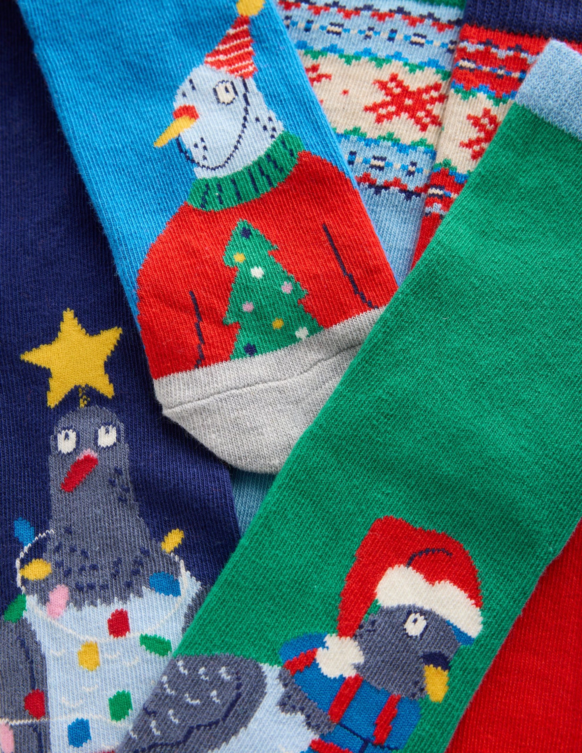 5-pack Festive Socks-Christmas Pigeons - Image 2