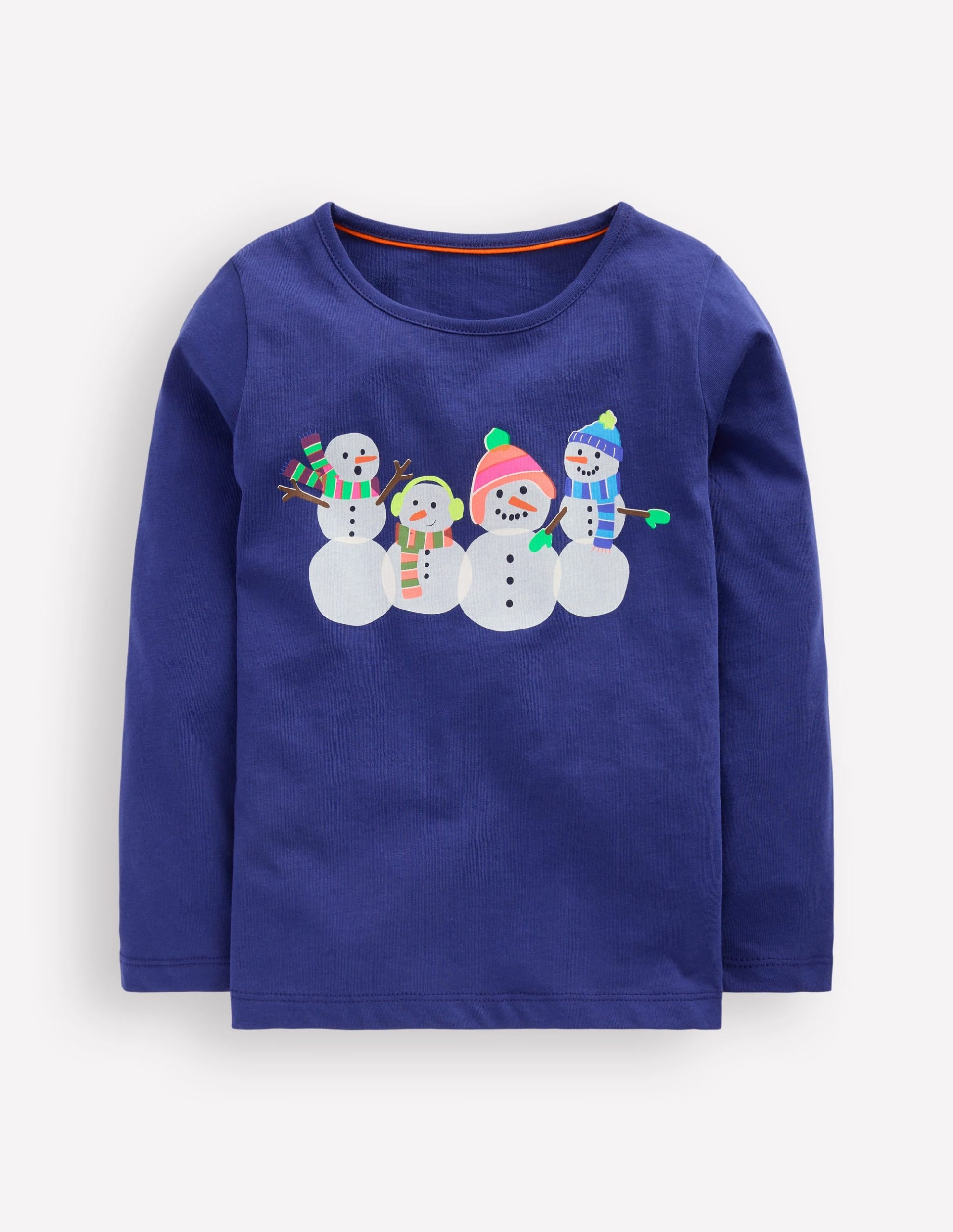 Long Sleeve Riso T-Shirt-Starboard Blue Snowmen