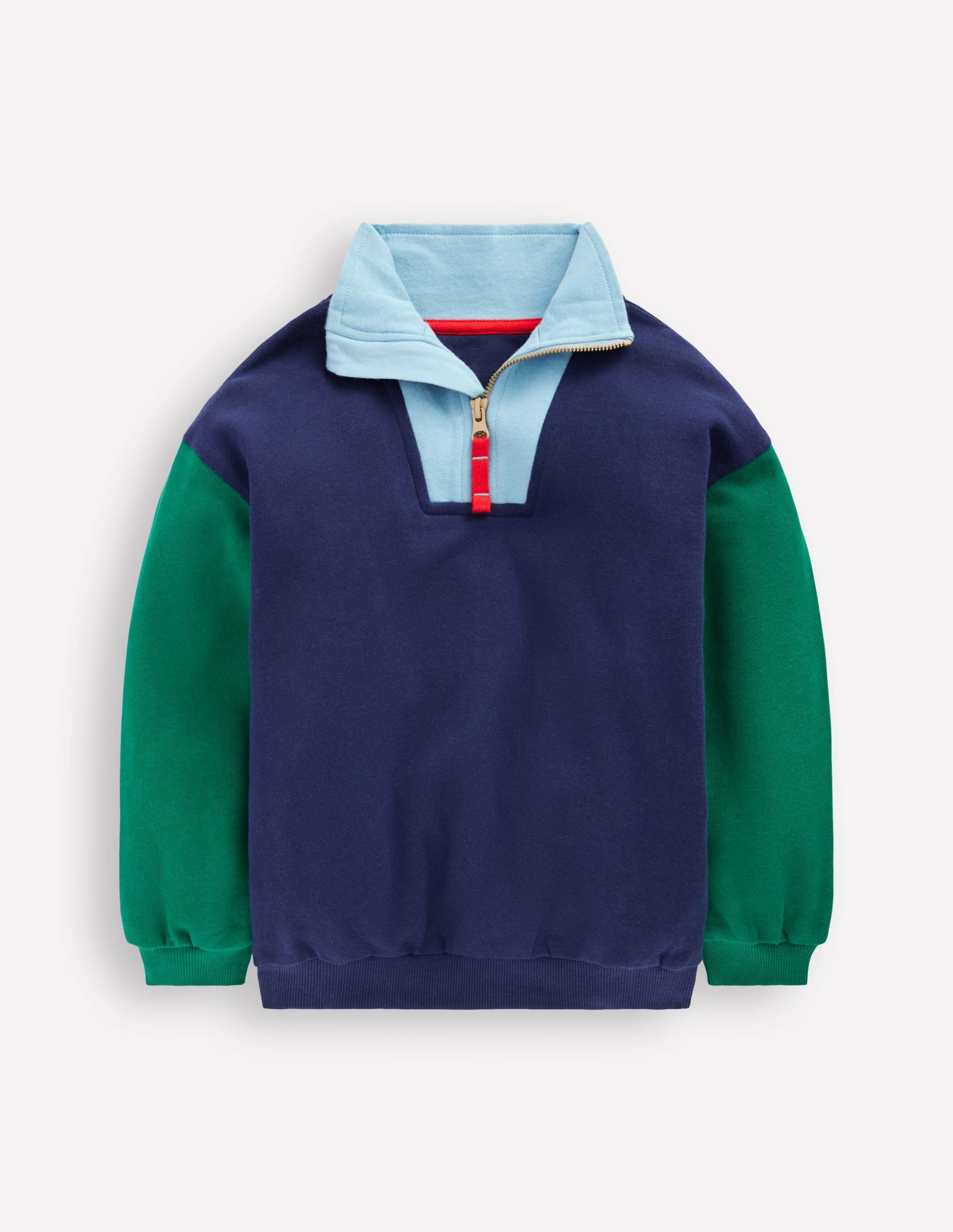 Half-Zip Sweatshirt-Medieval blue Colourblock