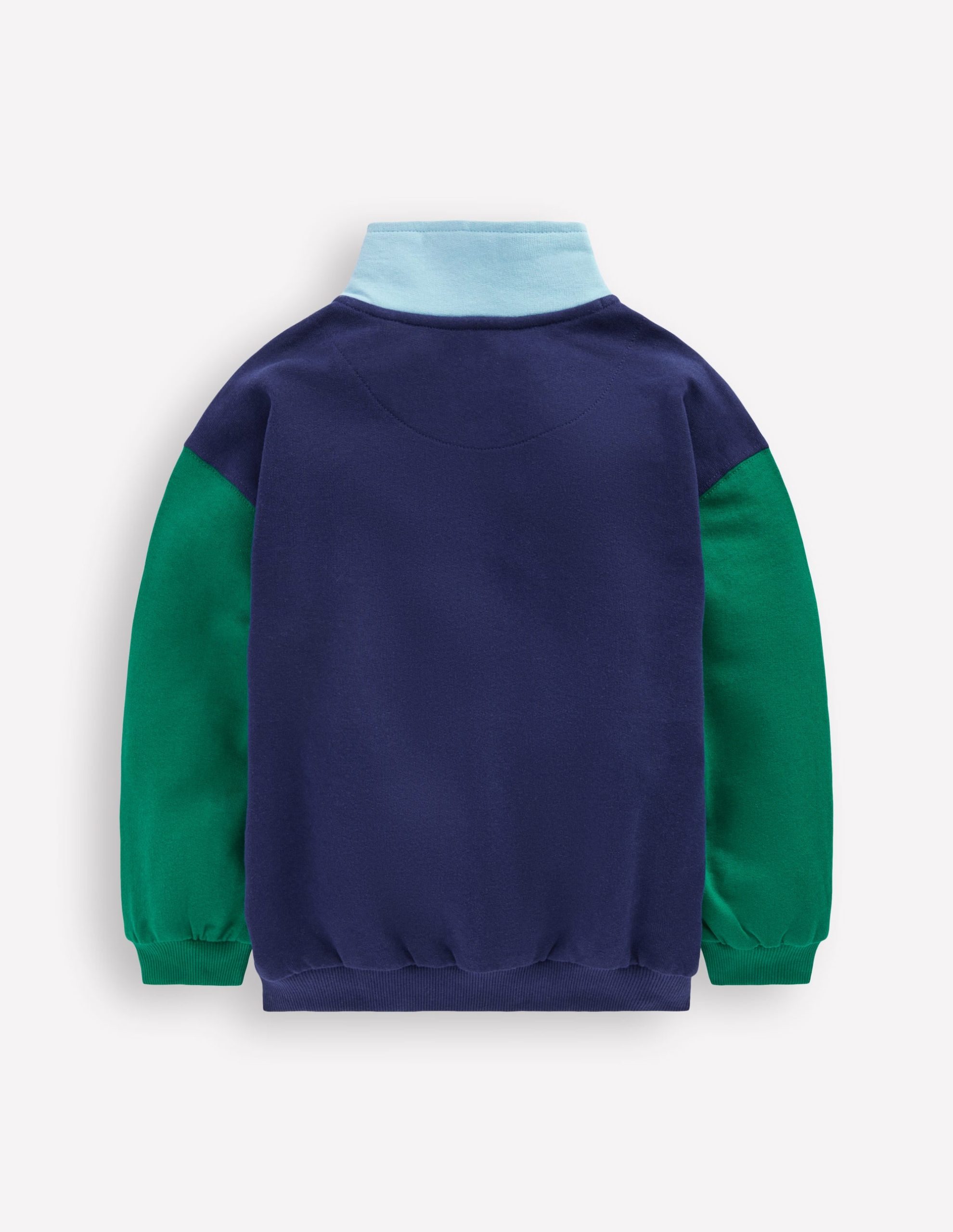 Half-Zip Sweatshirt-Medieval blue Colourblock - Image 2